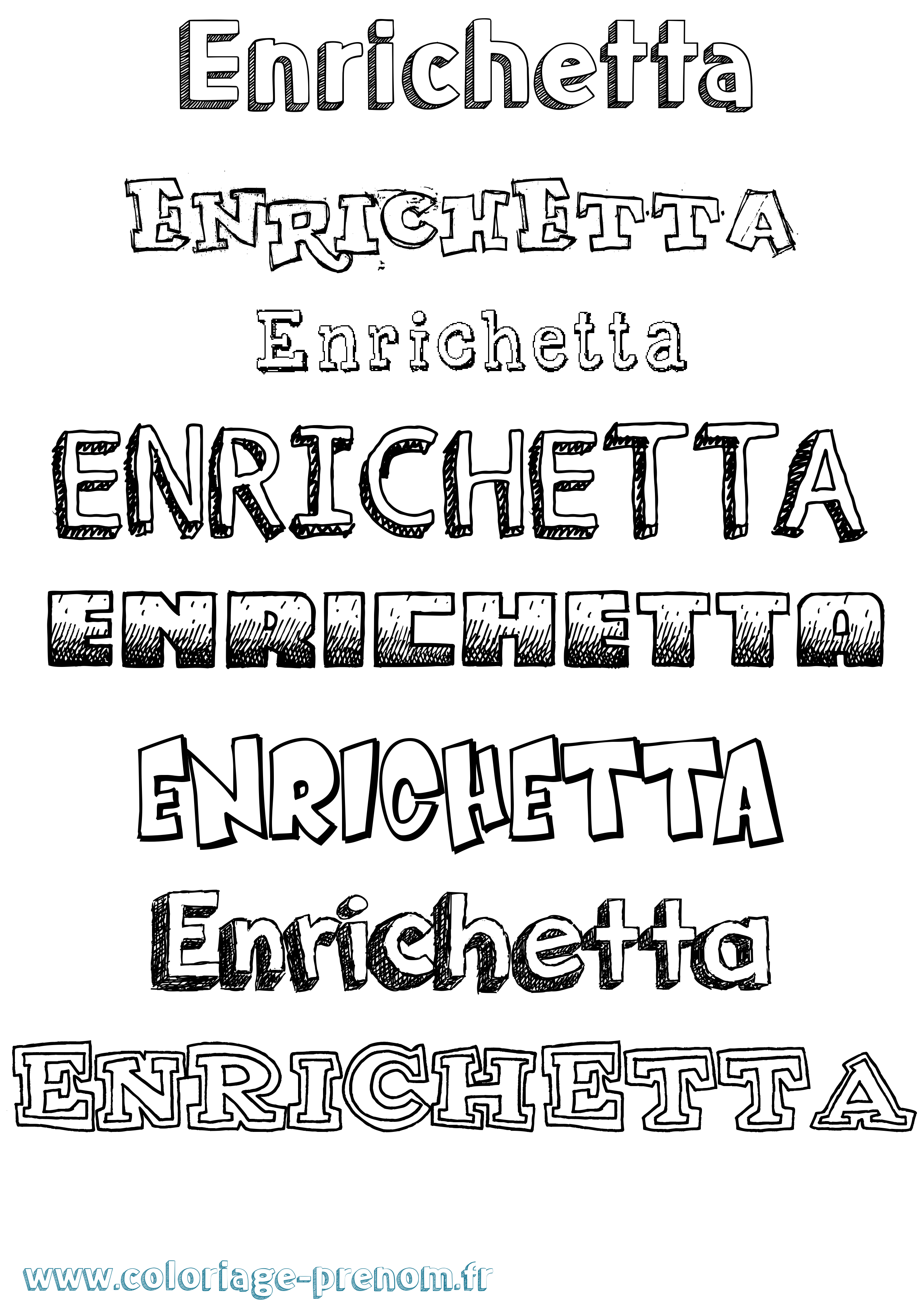 Coloriage Enrichetta Dessiné Coloriage prénom Enrichetta Dessiné