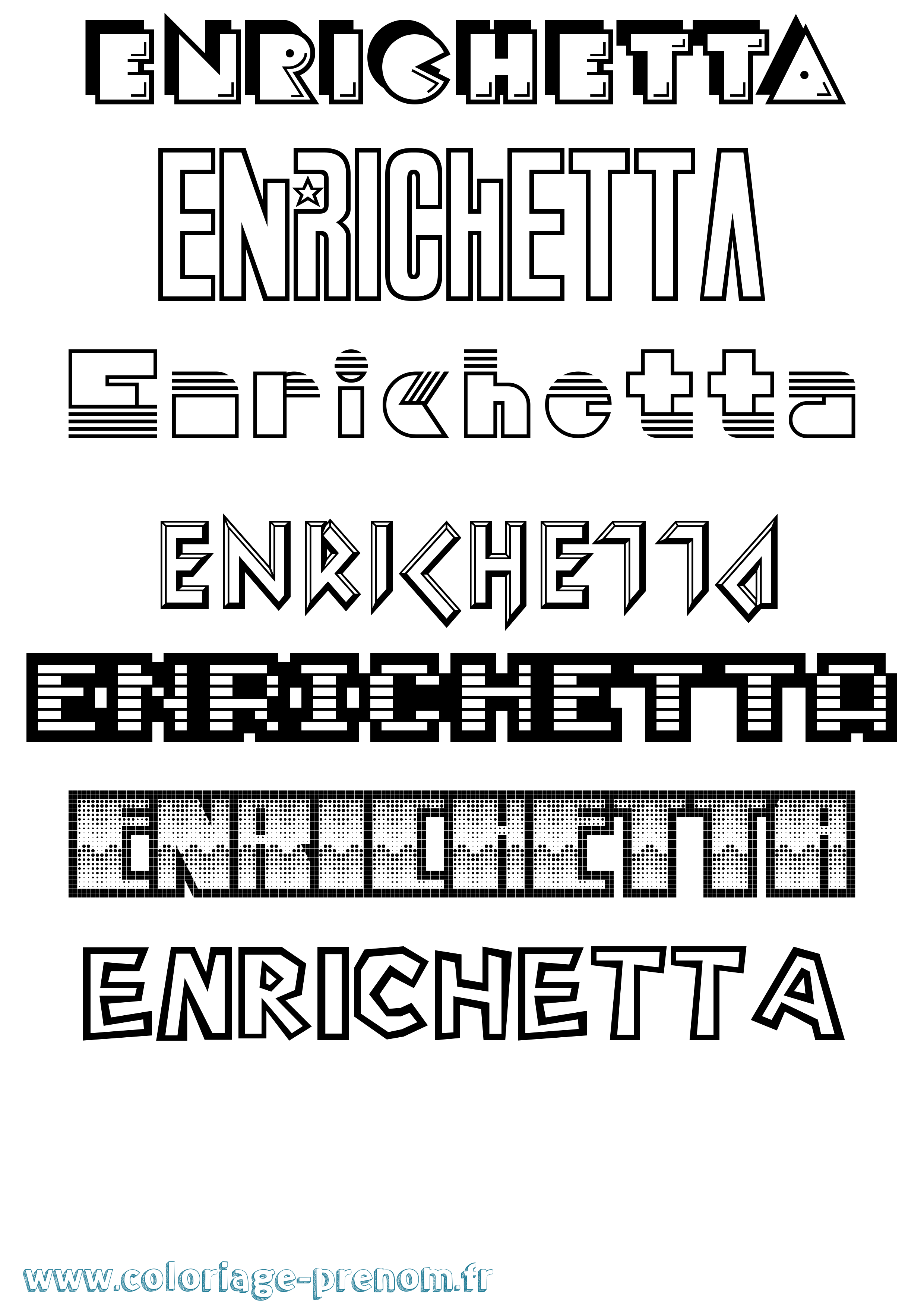 Coloriage Enrichetta Jeux Vidéos Coloriage prénom Enrichetta Jeux Vidéos