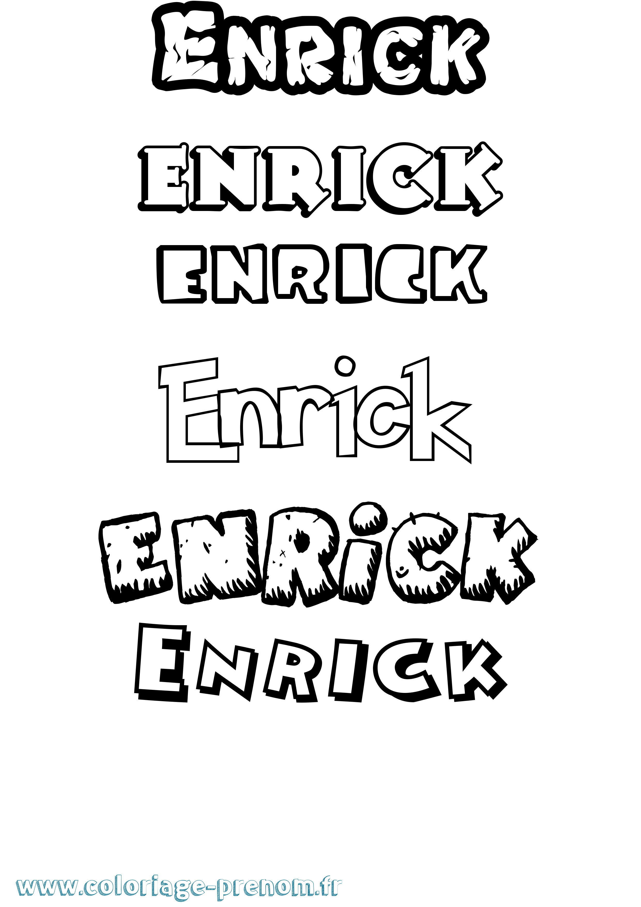 Coloriage Enrick Dessin Animé Coloriage prénom Enrick Dessin Animé