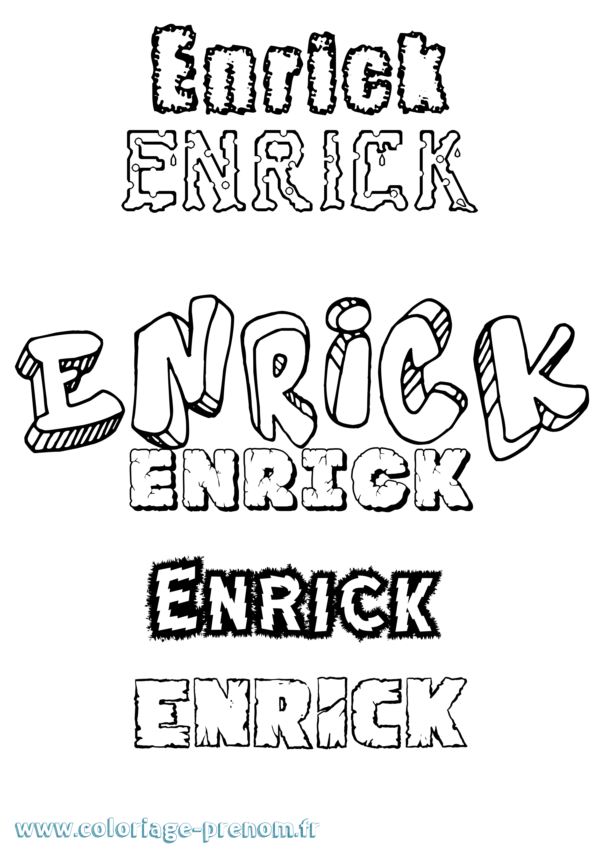 Coloriage Enrick Destructuré Coloriage prénom Enrick Destructuré