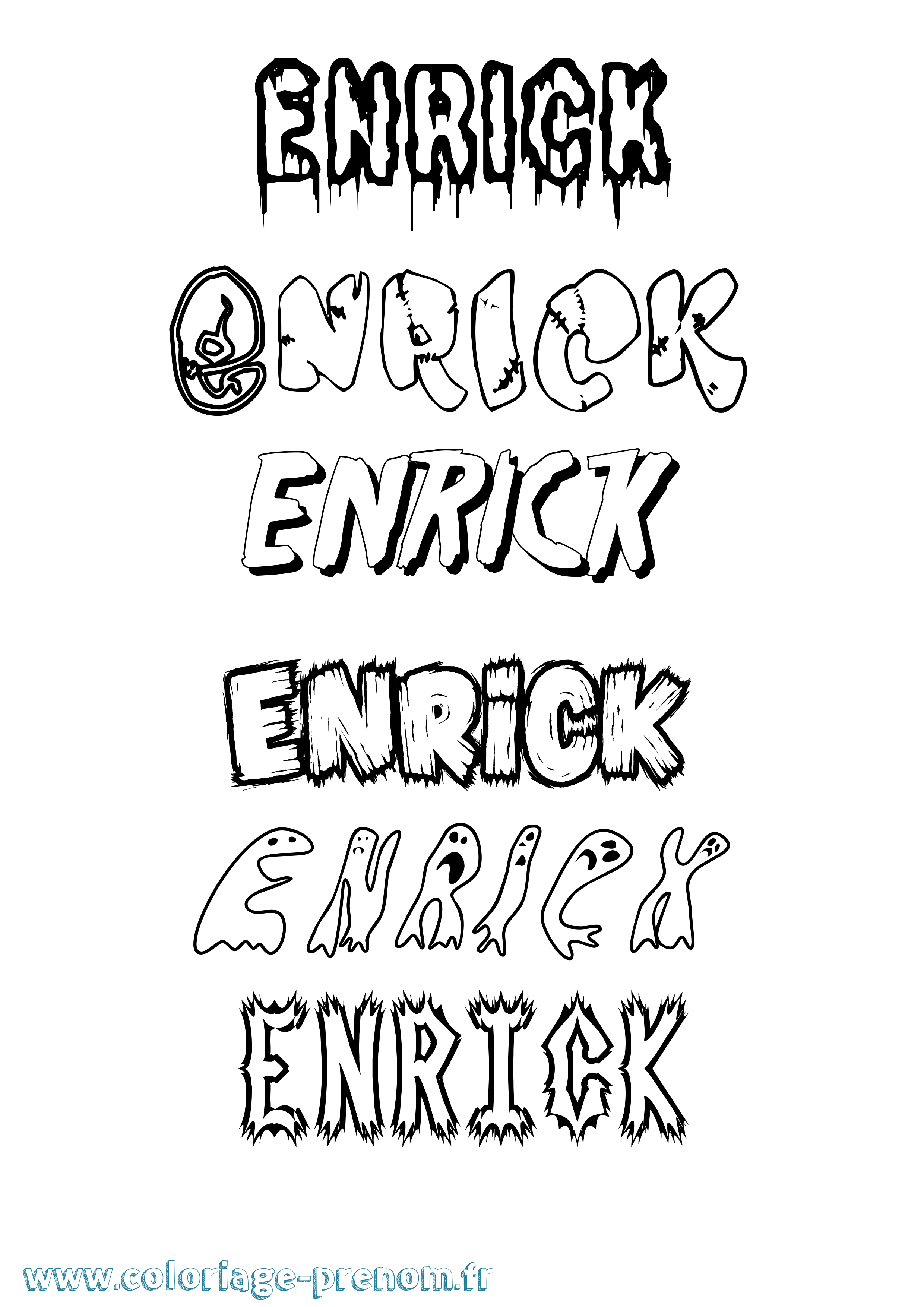 Coloriage Enrick Frisson Coloriage prénom Enrick Frisson