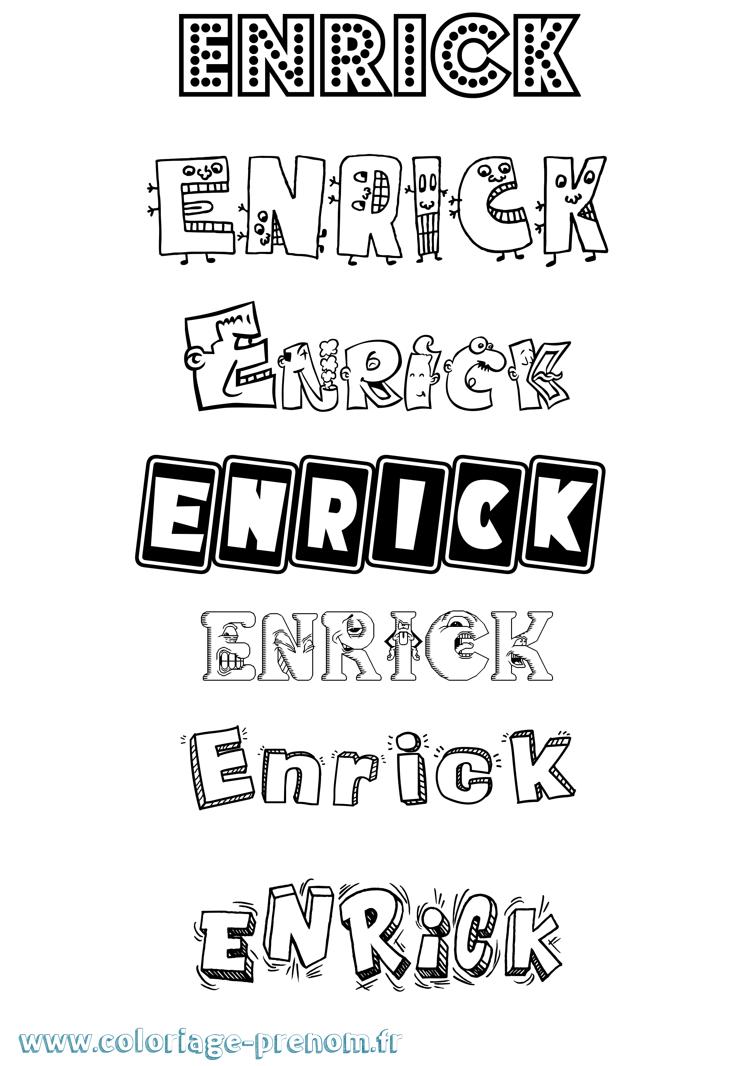 Coloriage Enrick Fun Coloriage prénom Enrick Fun