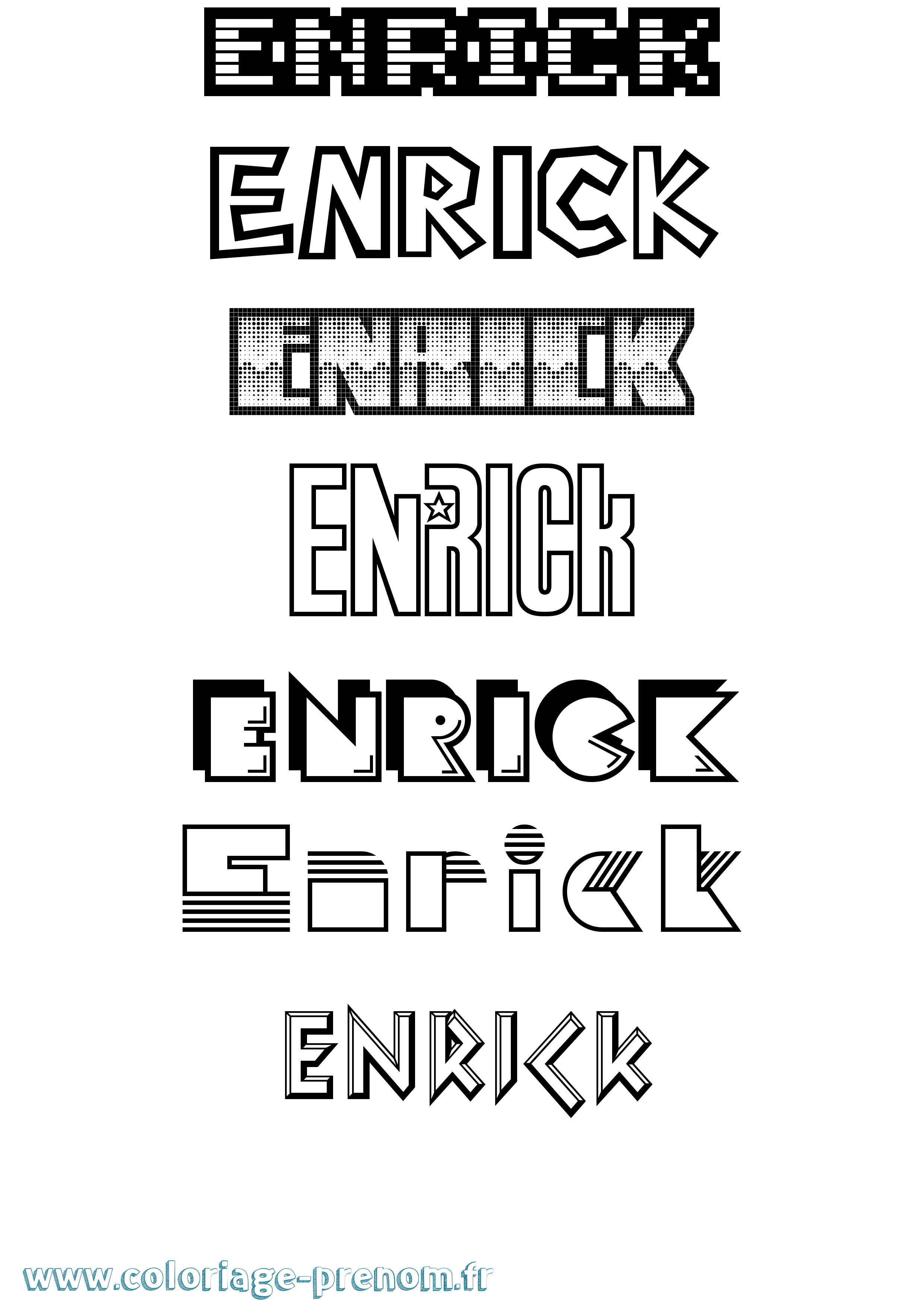 Coloriage Enrick Jeux Vidéos Coloriage prénom Enrick Jeux Vidéos