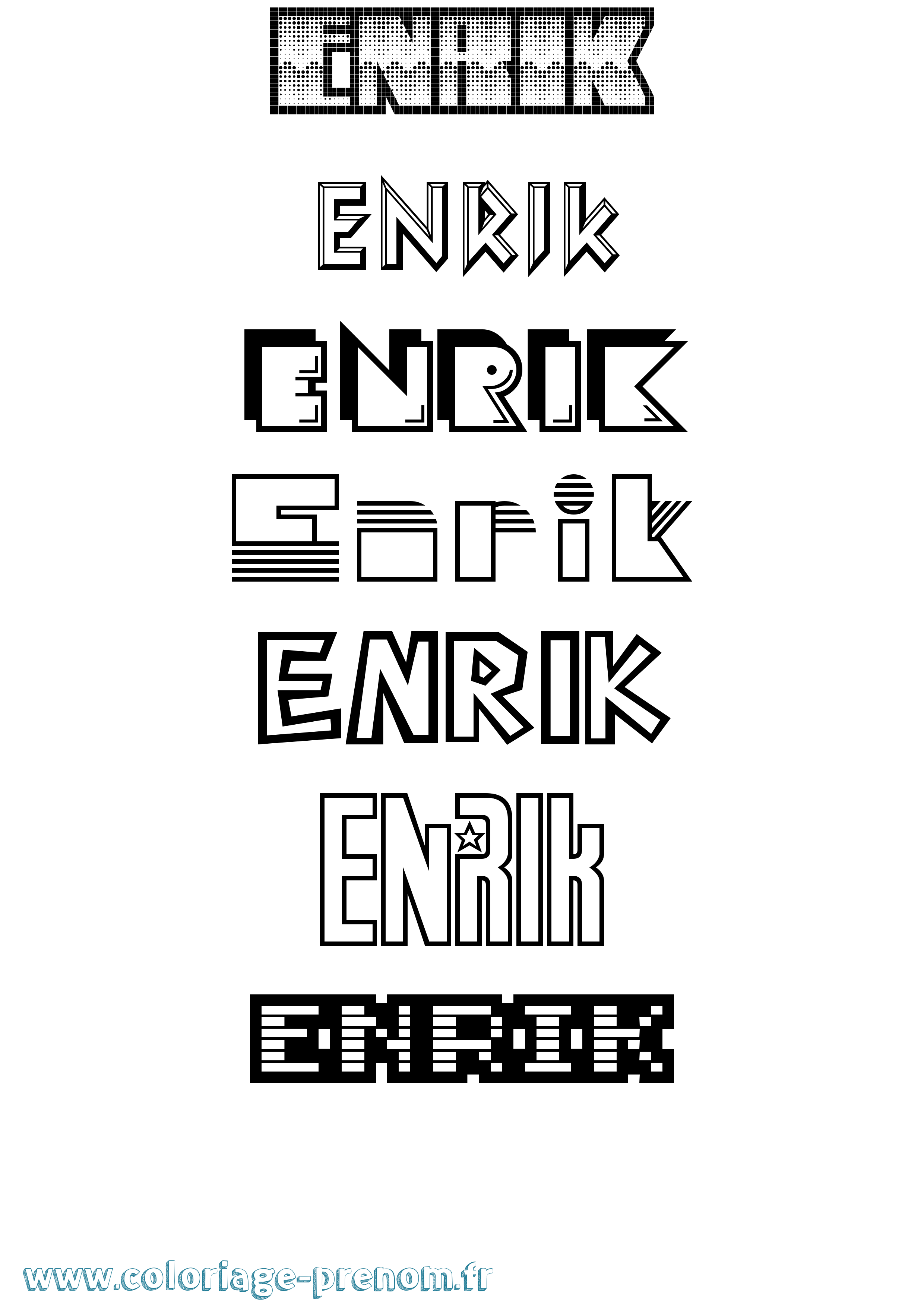 Coloriage Enrik Jeux Vidéos Coloriage prénom Enrik Jeux Vidéos