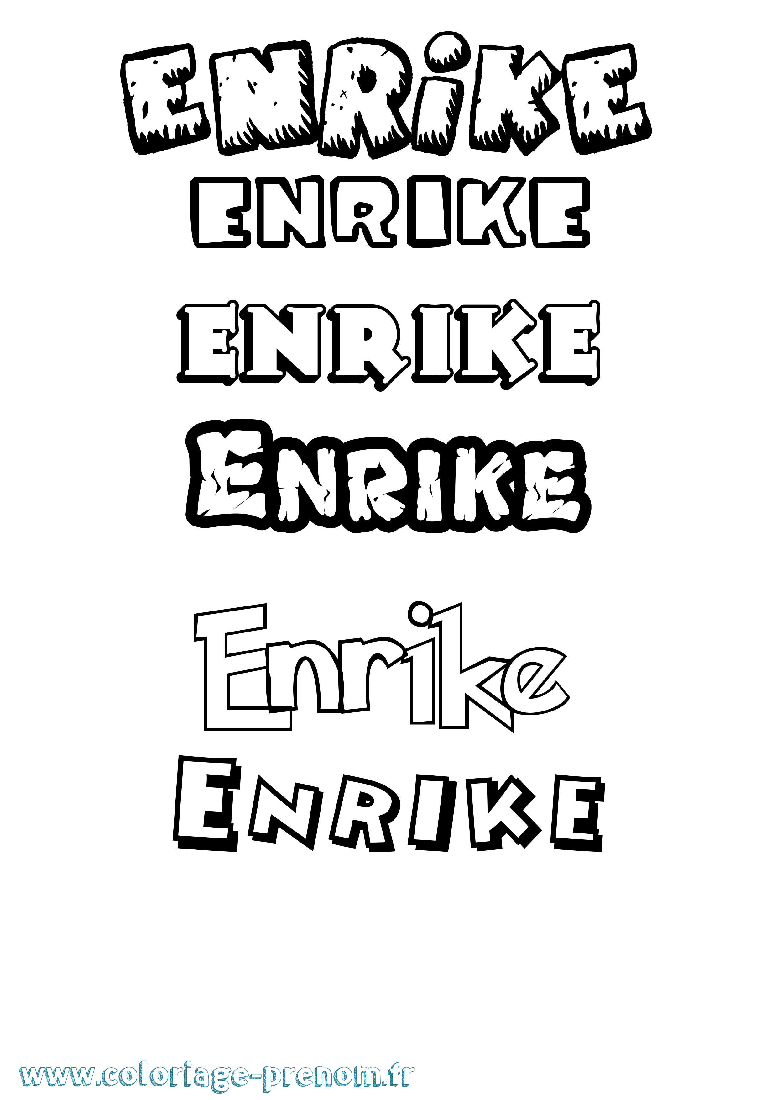 Coloriage Enrike Dessin Animé Coloriage prénom Enrike Dessin Animé