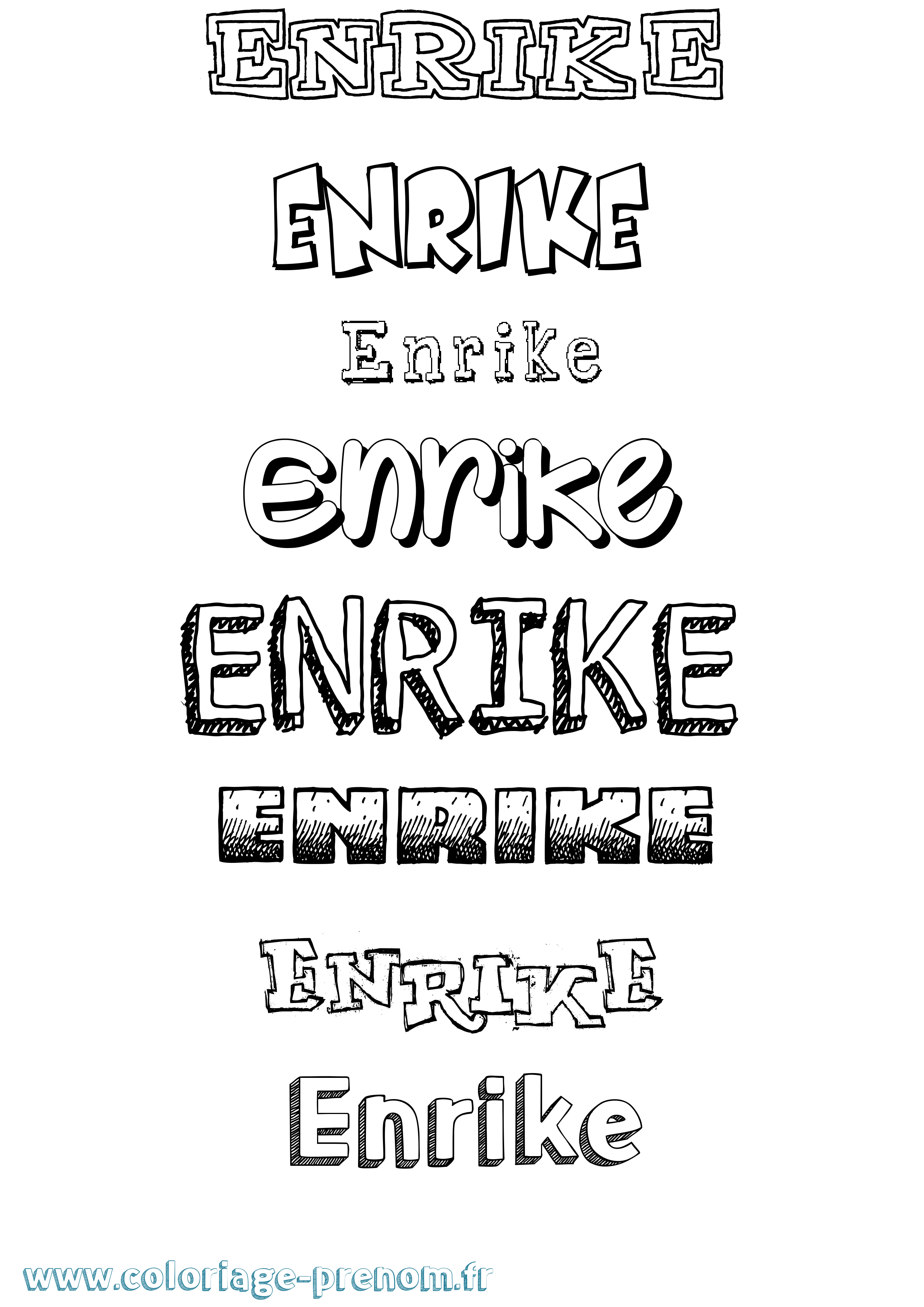 Coloriage Enrike Dessiné Coloriage prénom Enrike Dessiné