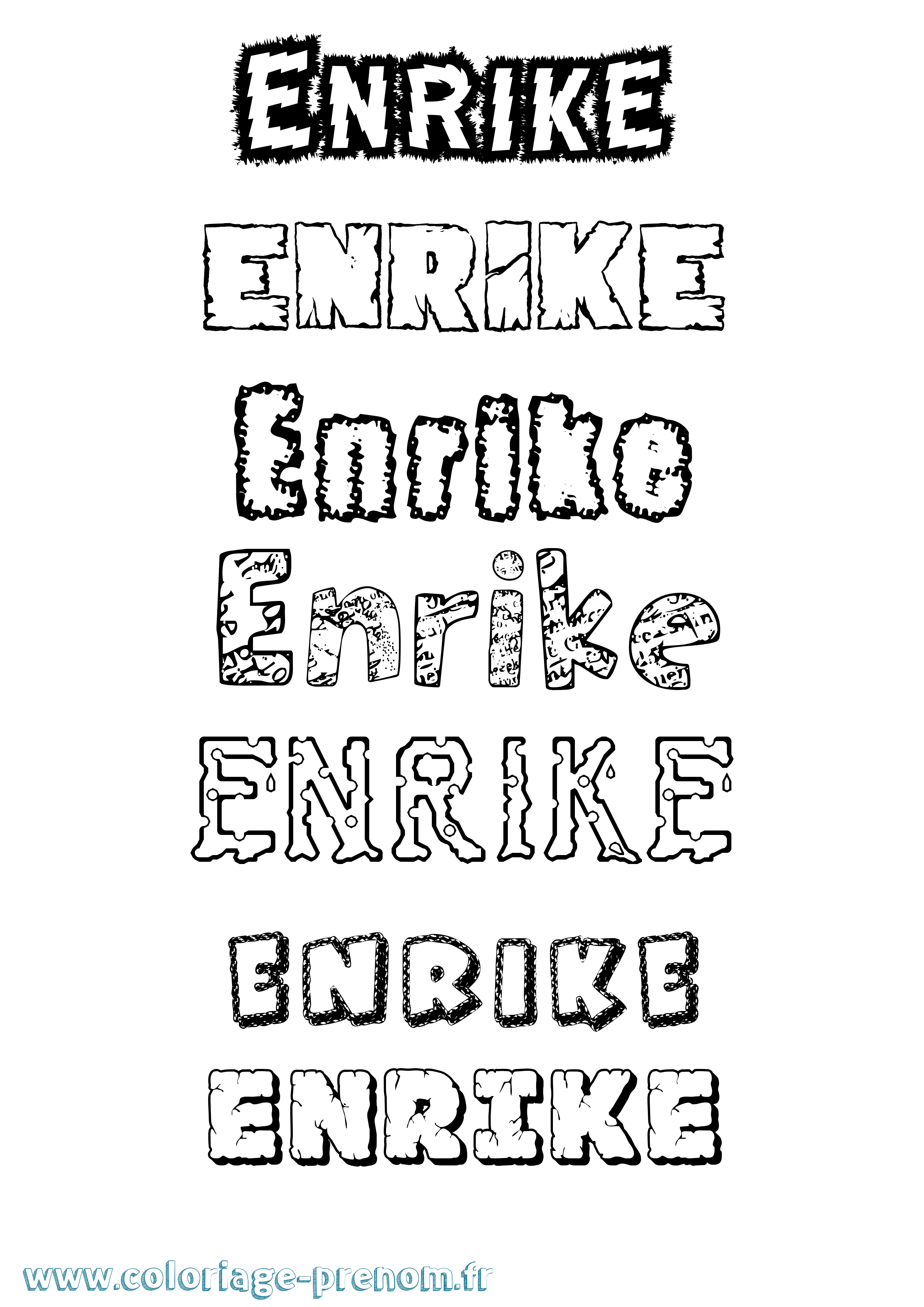 Coloriage Enrike Destructuré Coloriage prénom Enrike Destructuré