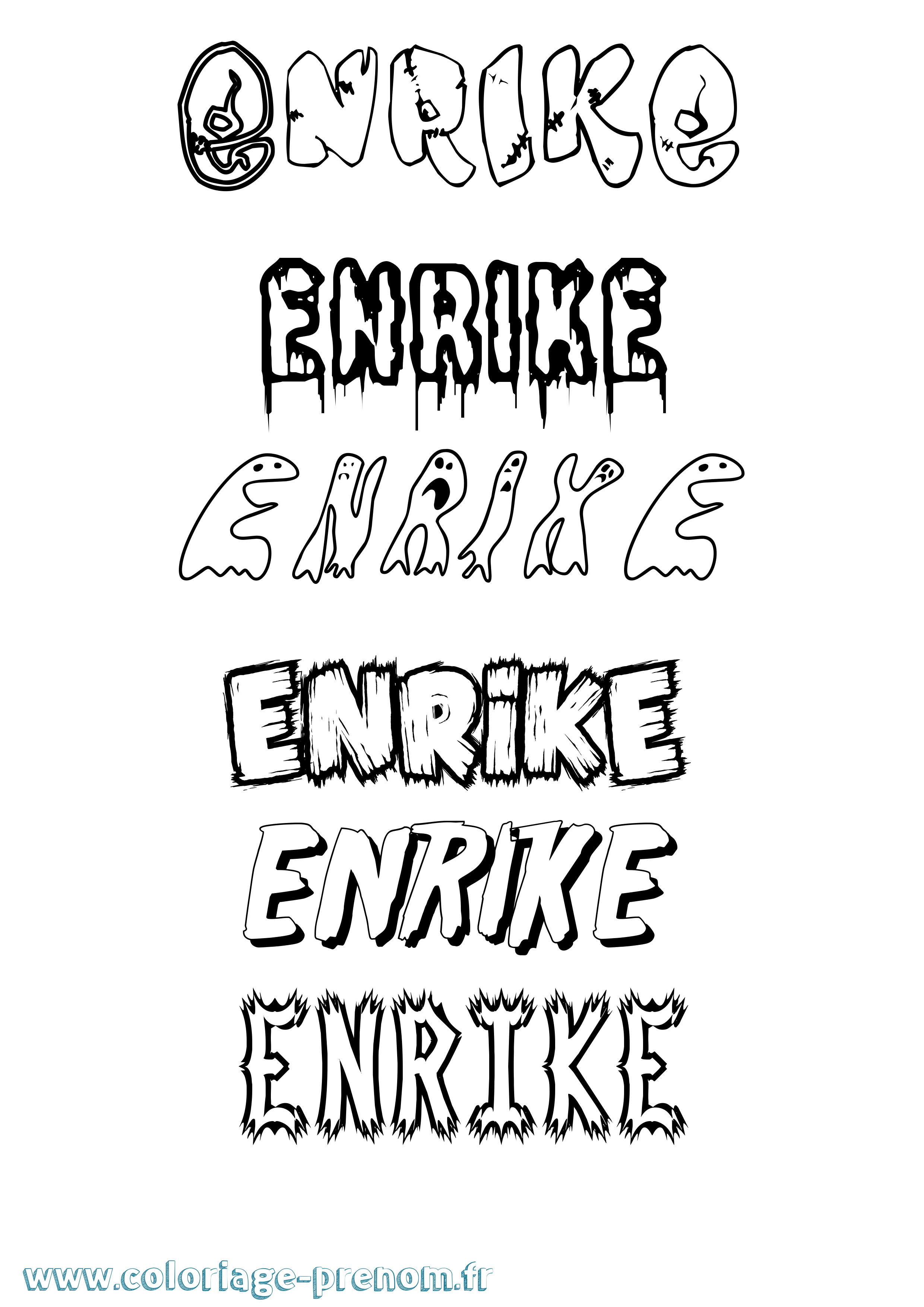Coloriage Enrike Frisson Coloriage prénom Enrike Frisson