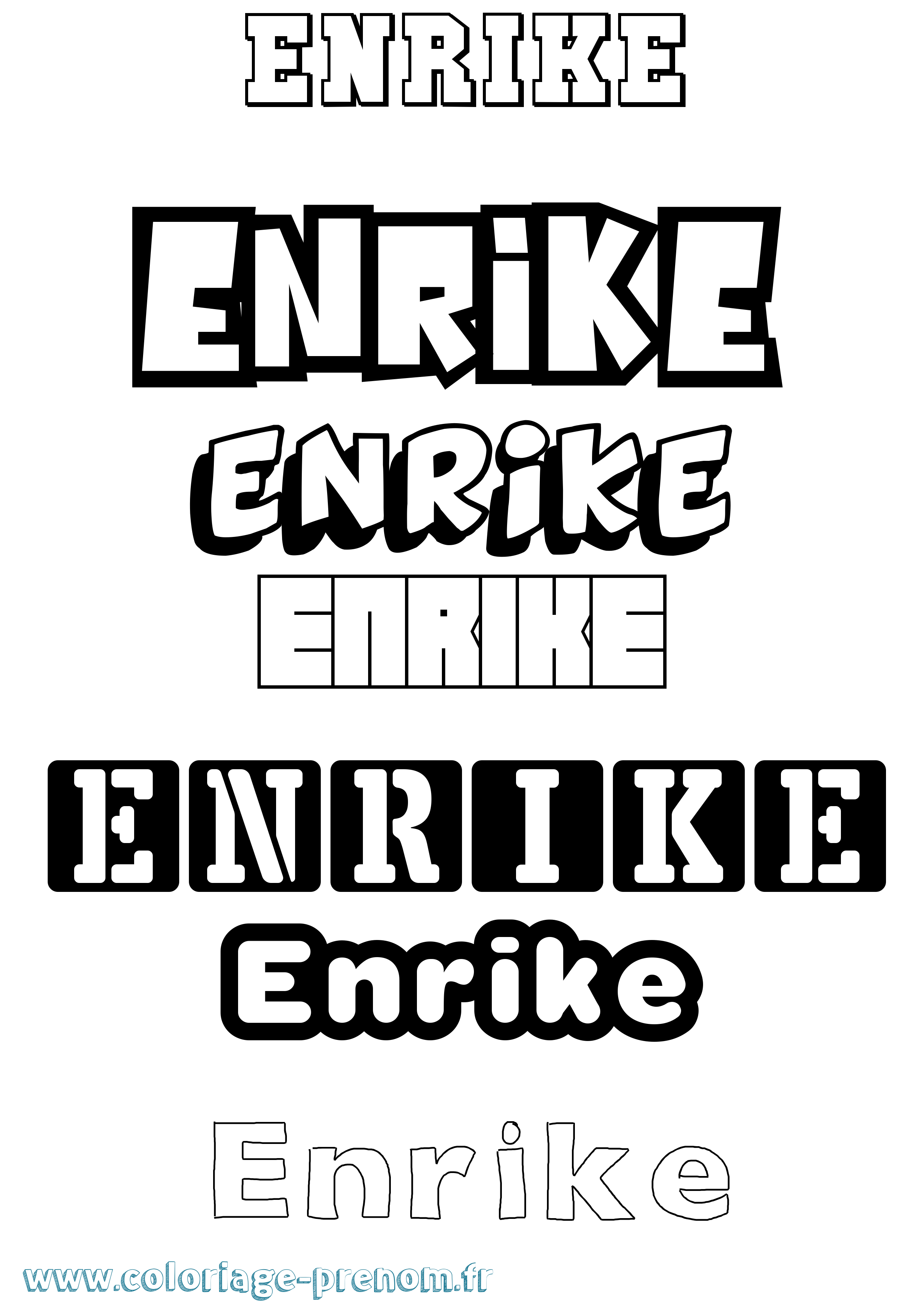 Coloriage Enrike Simple Coloriage prénom Enrike Simple