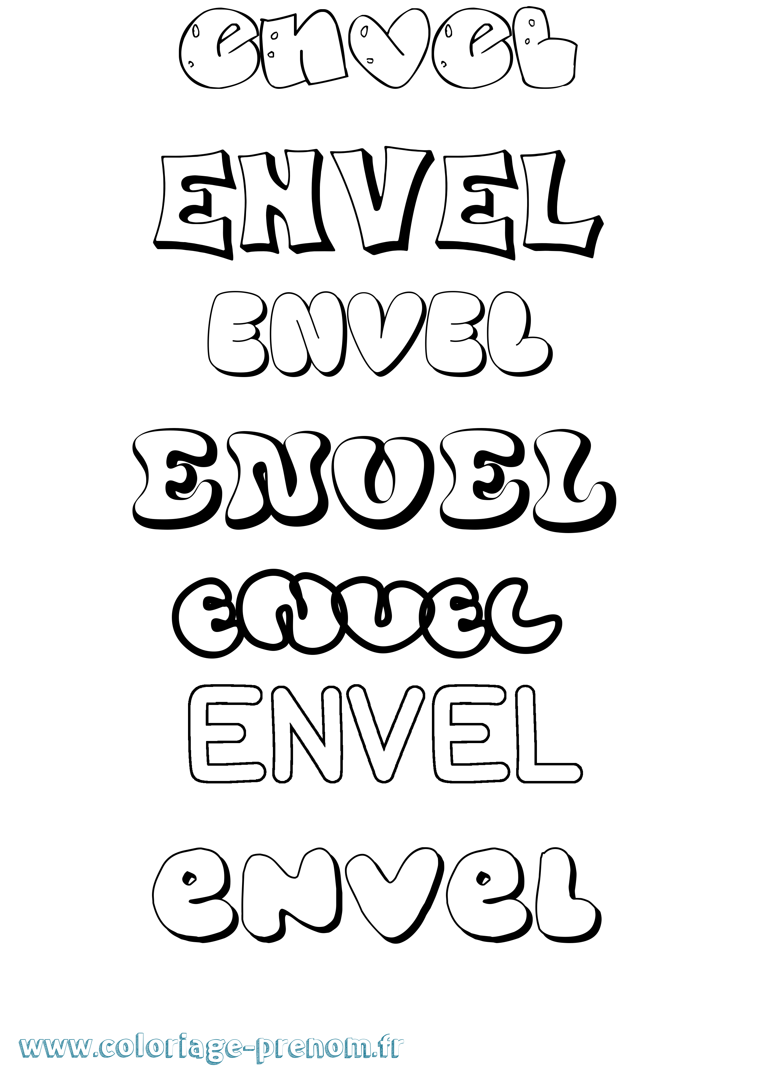 Coloriage Envel Bubble Coloriage prénom Envel Bubble
