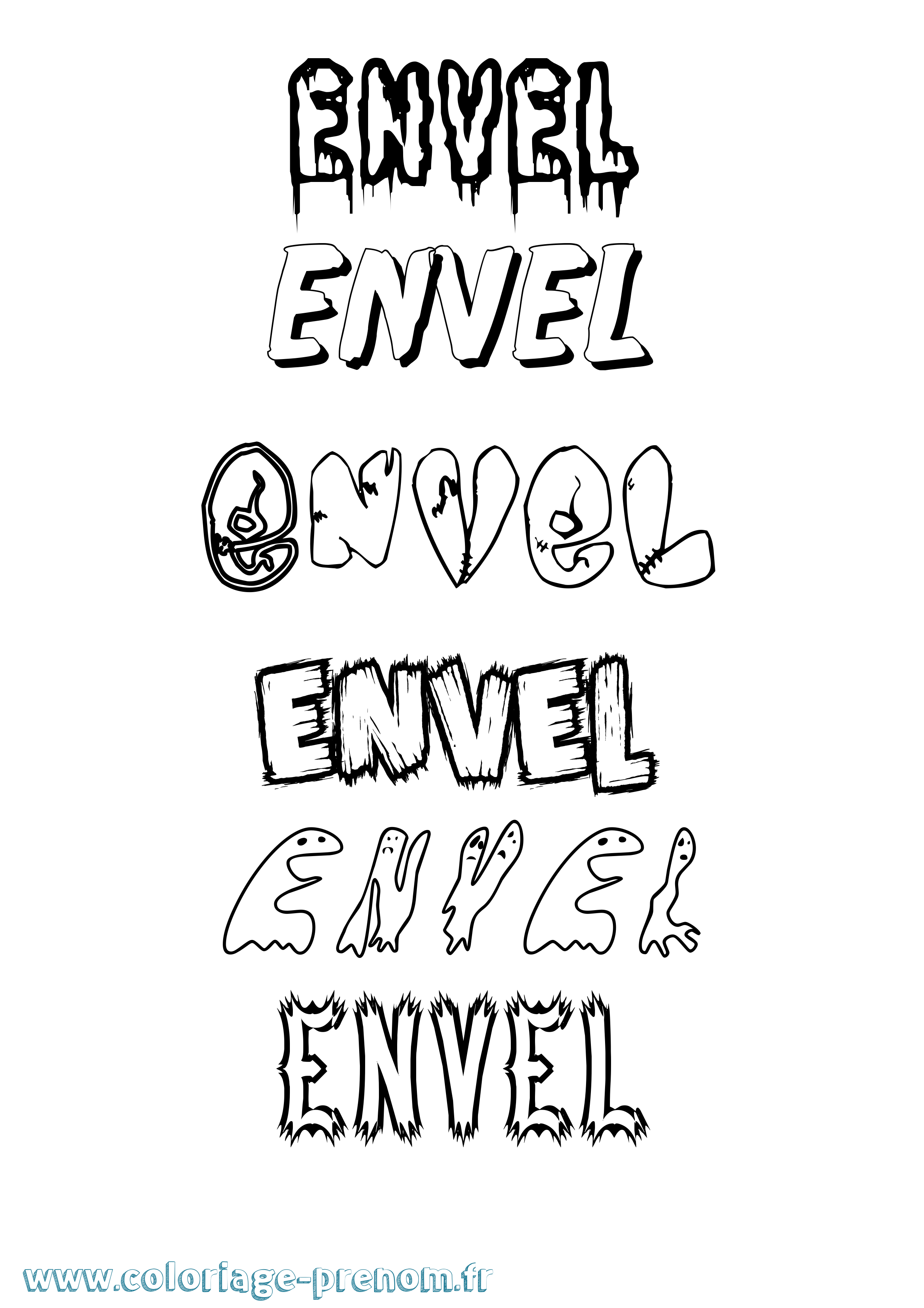 Coloriage Envel Frisson Coloriage prénom Envel Frisson