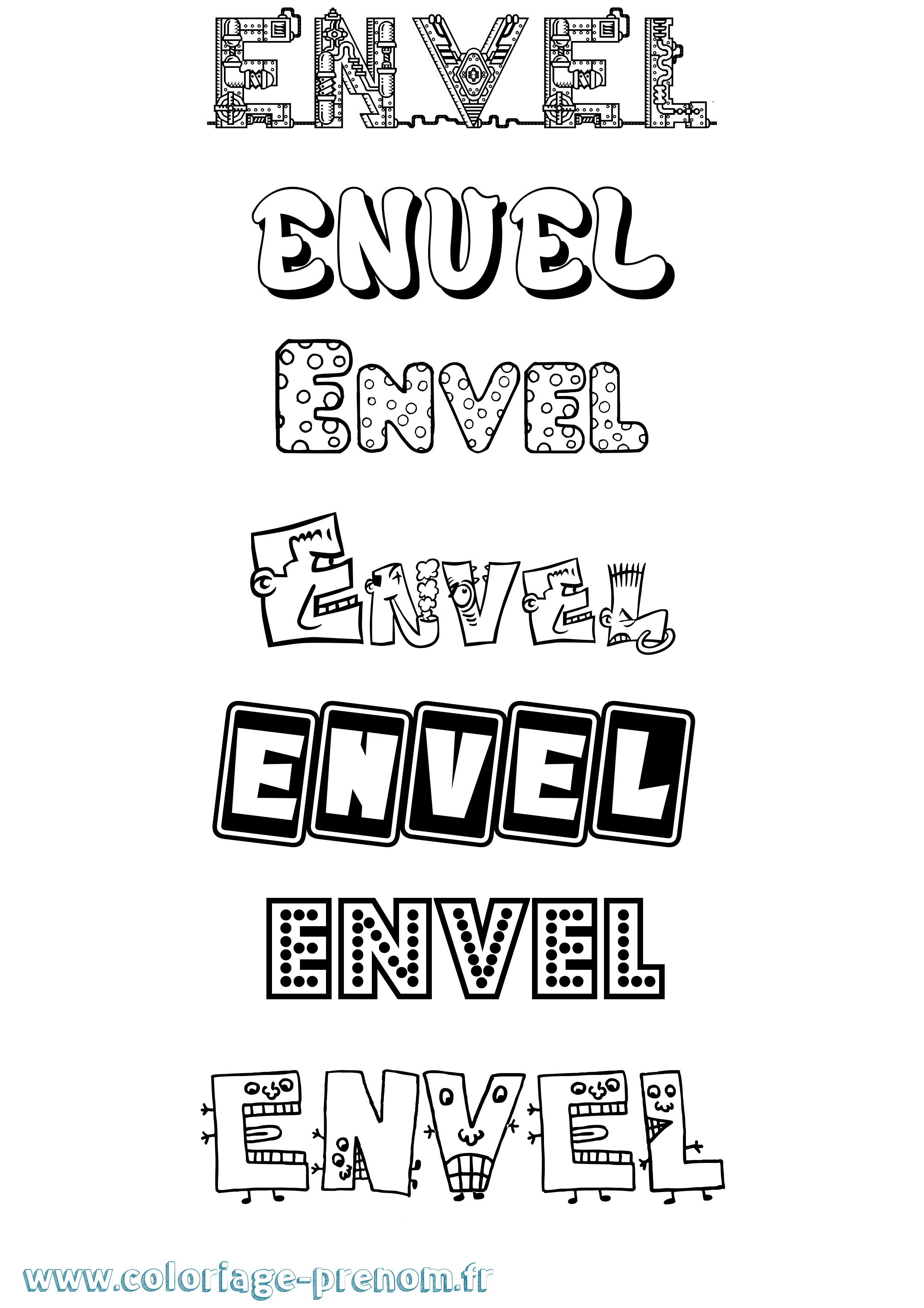 Coloriage Envel Fun Coloriage prénom Envel Fun