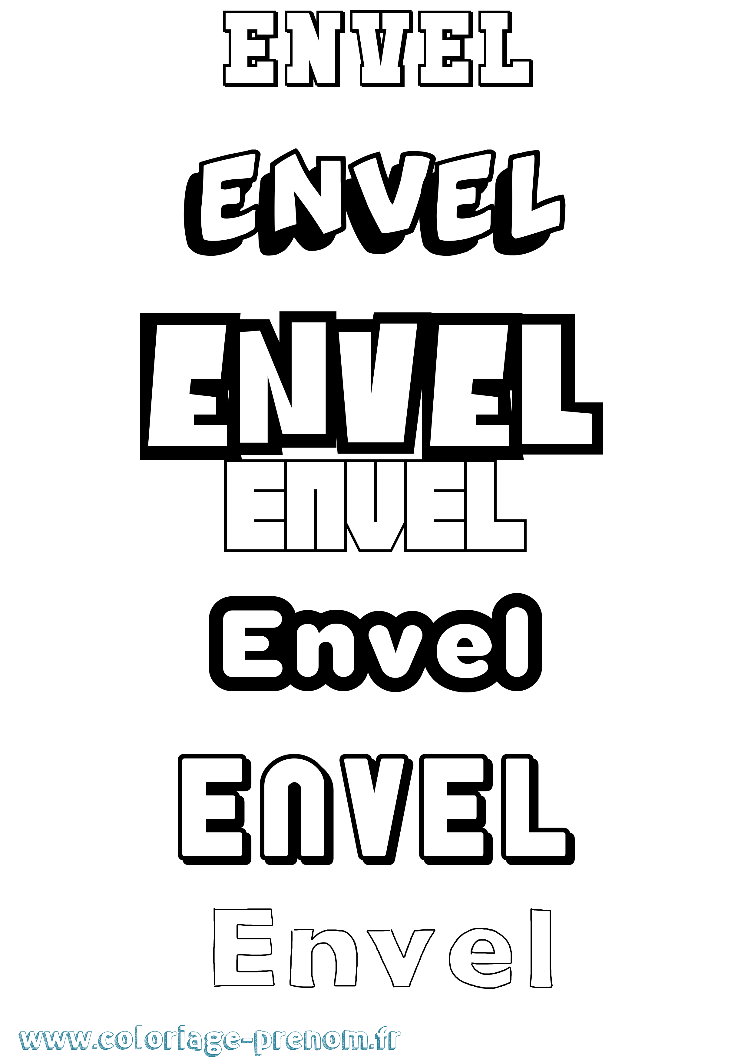Coloriage Envel Simple Coloriage prénom Envel Simple