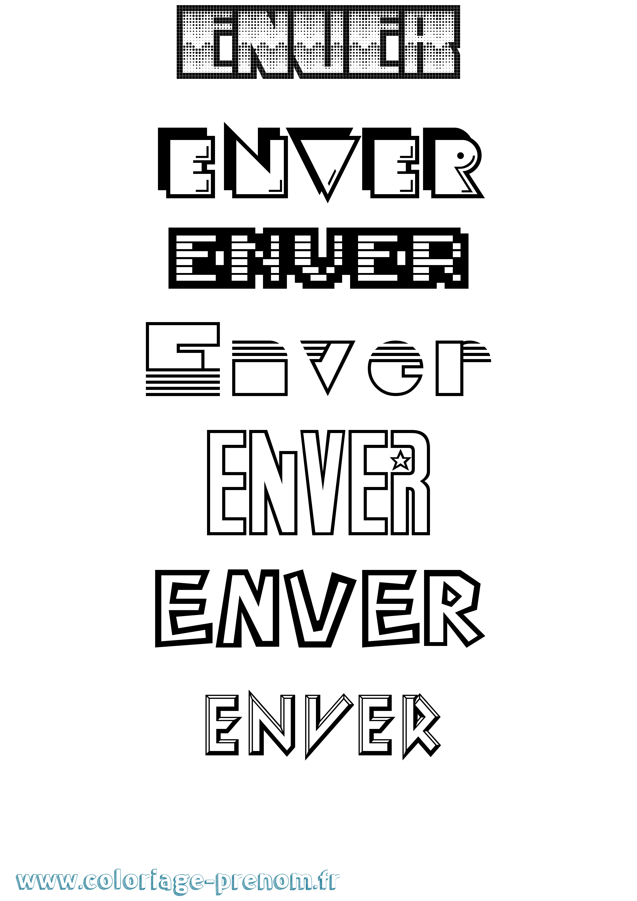 Coloriage Enver Jeux Vidéos Coloriage prénom Enver Jeux Vidéos
