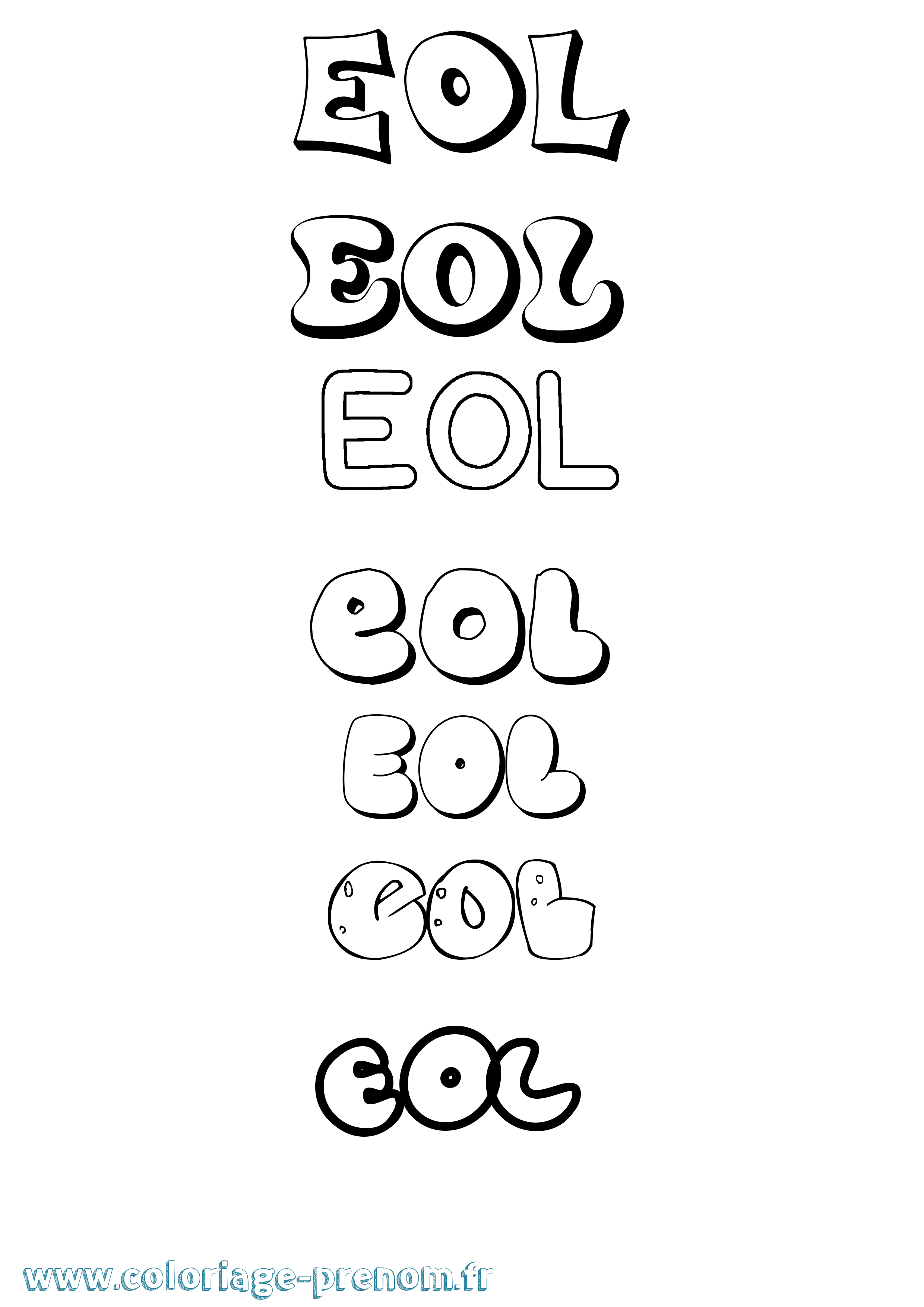 Coloriage Eol Bubble Coloriage prénom Eol Bubble