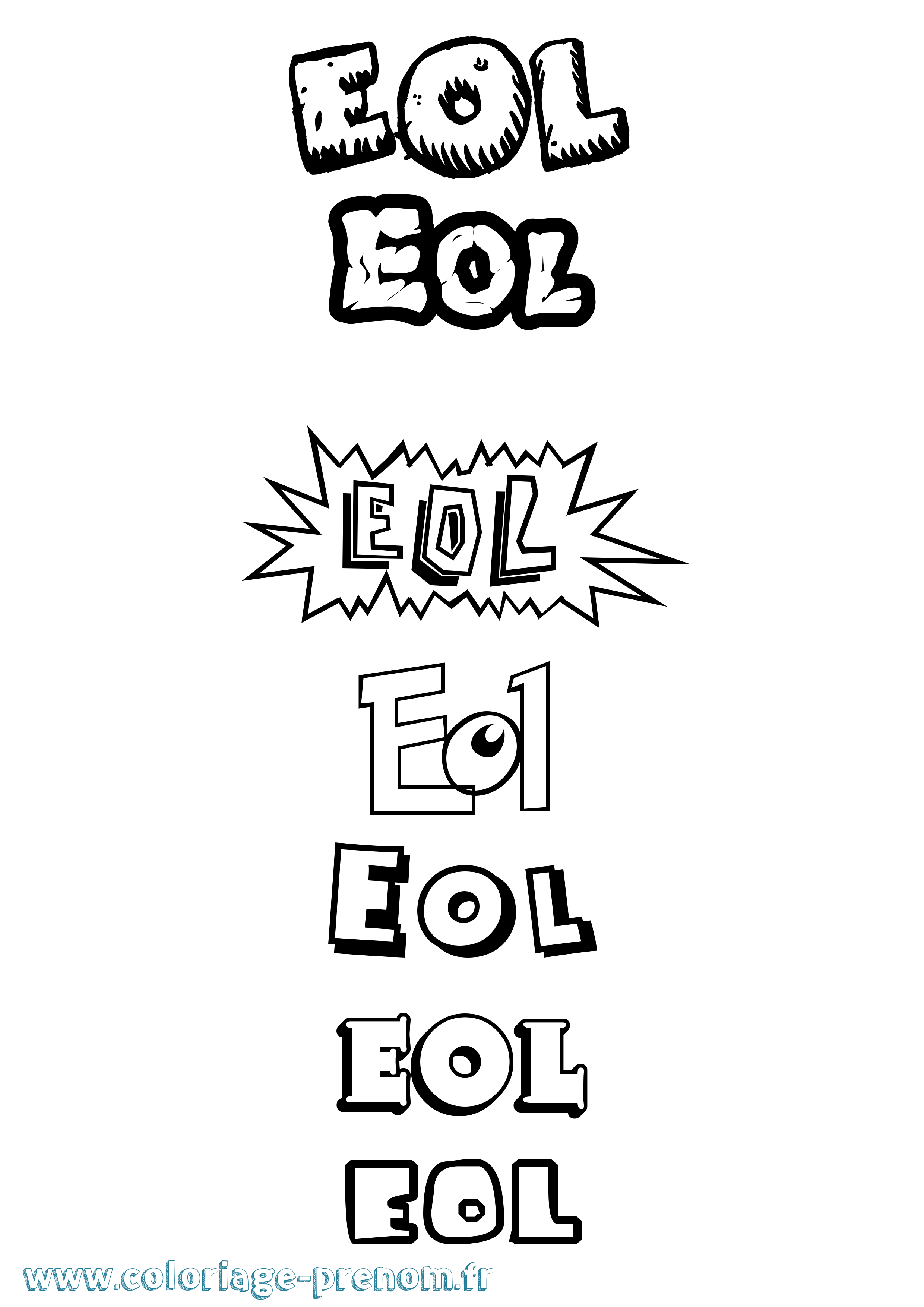 Coloriage Eol Dessin Animé Coloriage prénom Eol Dessin Animé