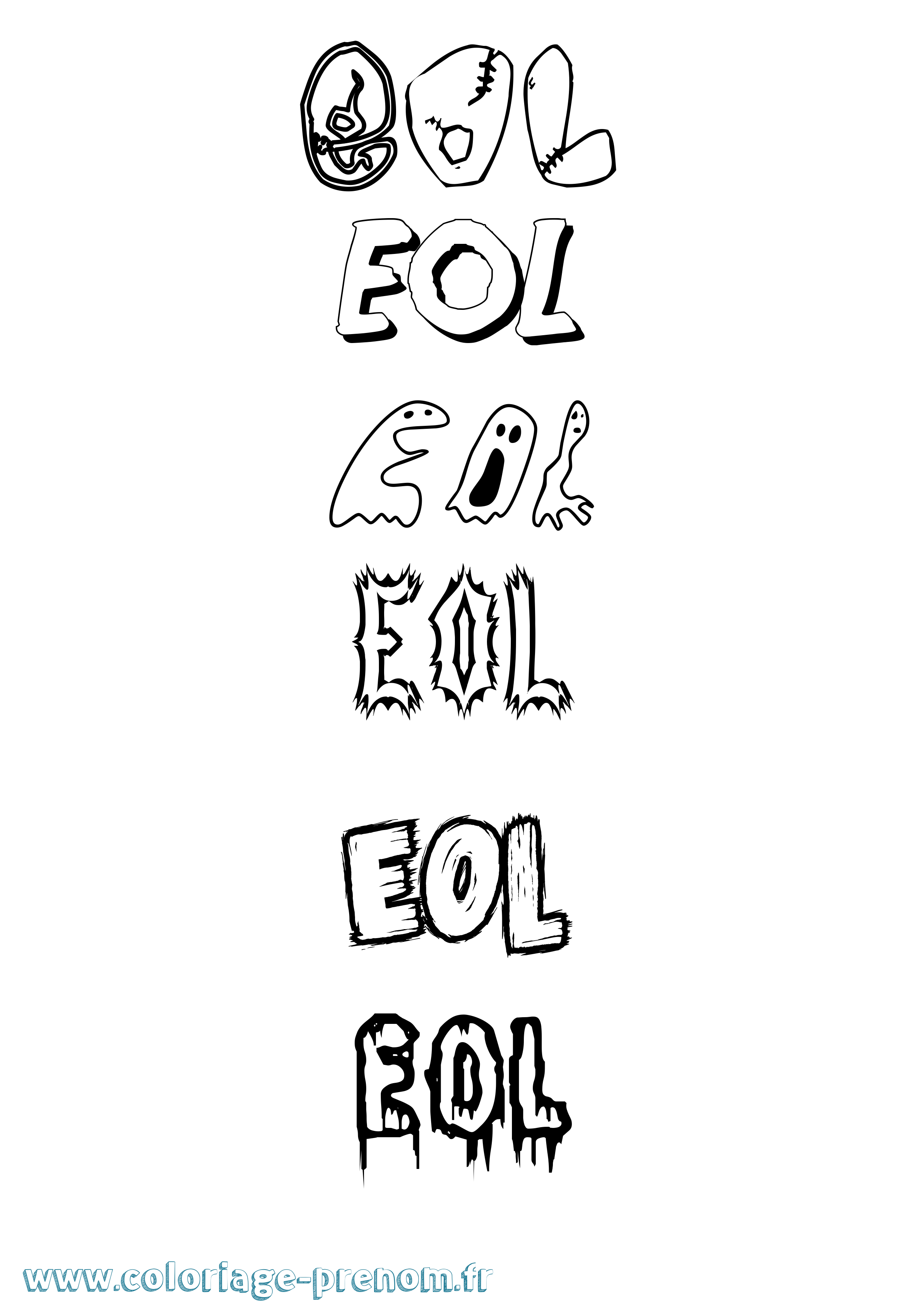 Coloriage Eol Frisson Coloriage prénom Eol Frisson