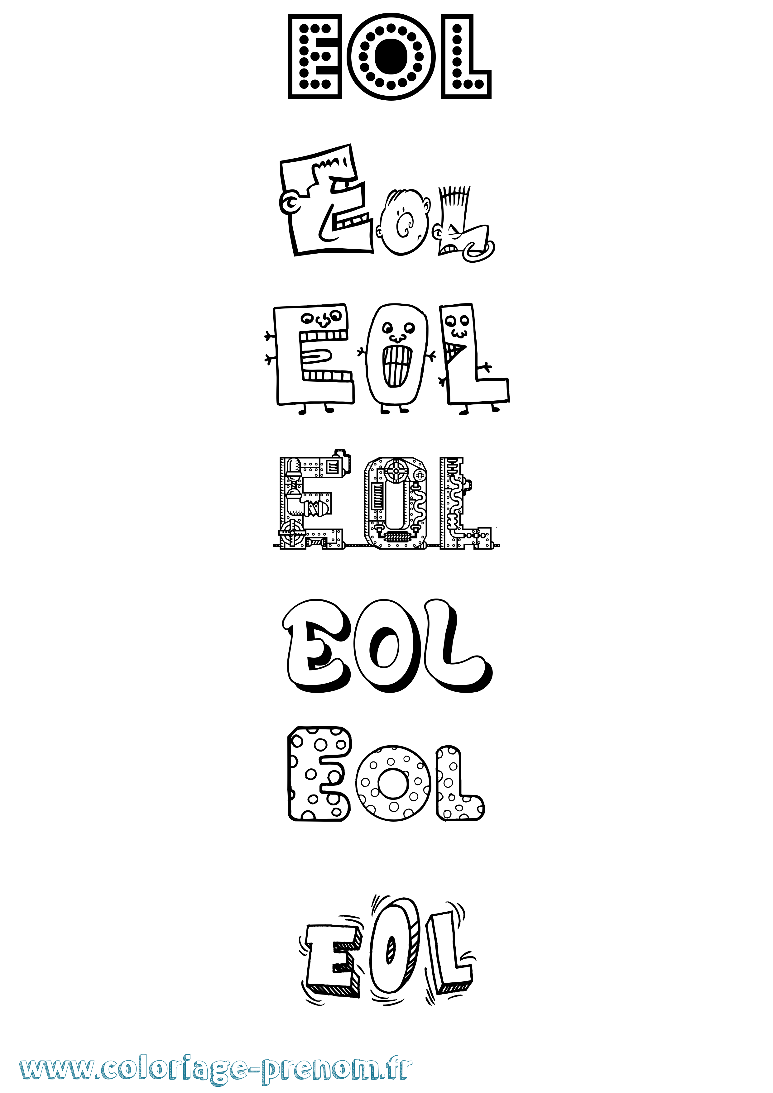 Coloriage Eol Fun Coloriage prénom Eol Fun