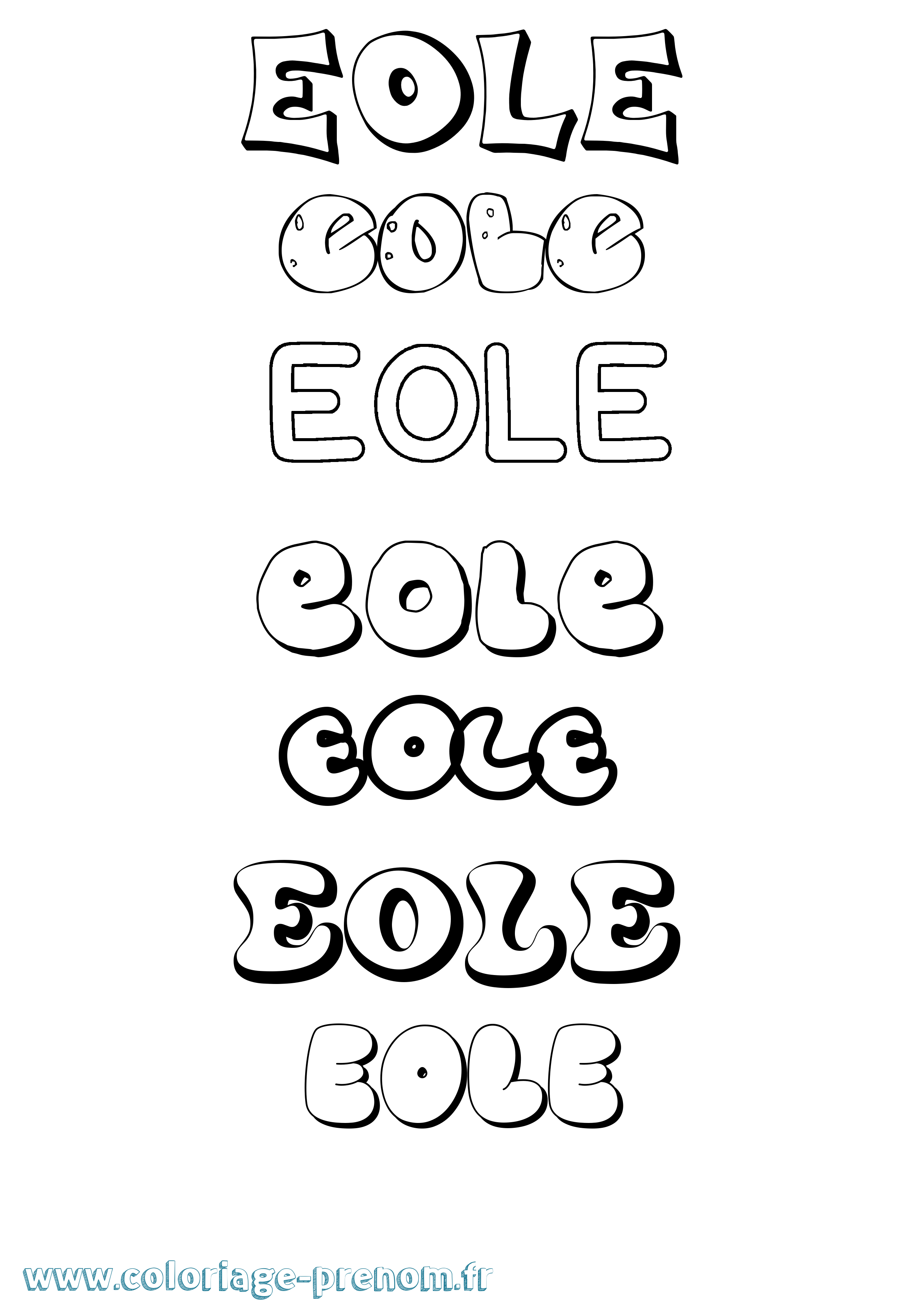Coloriage Eole Bubble Coloriage prénom Eole Bubble