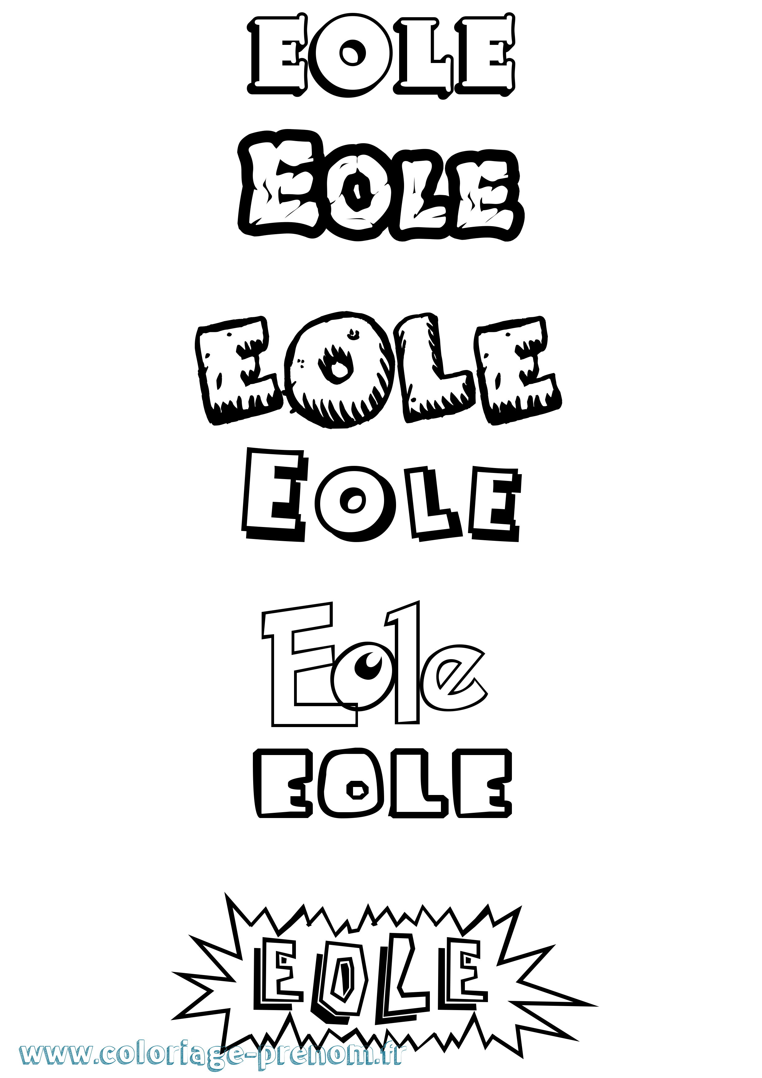Coloriage Eole Dessin Animé Coloriage prénom Eole Dessin Animé