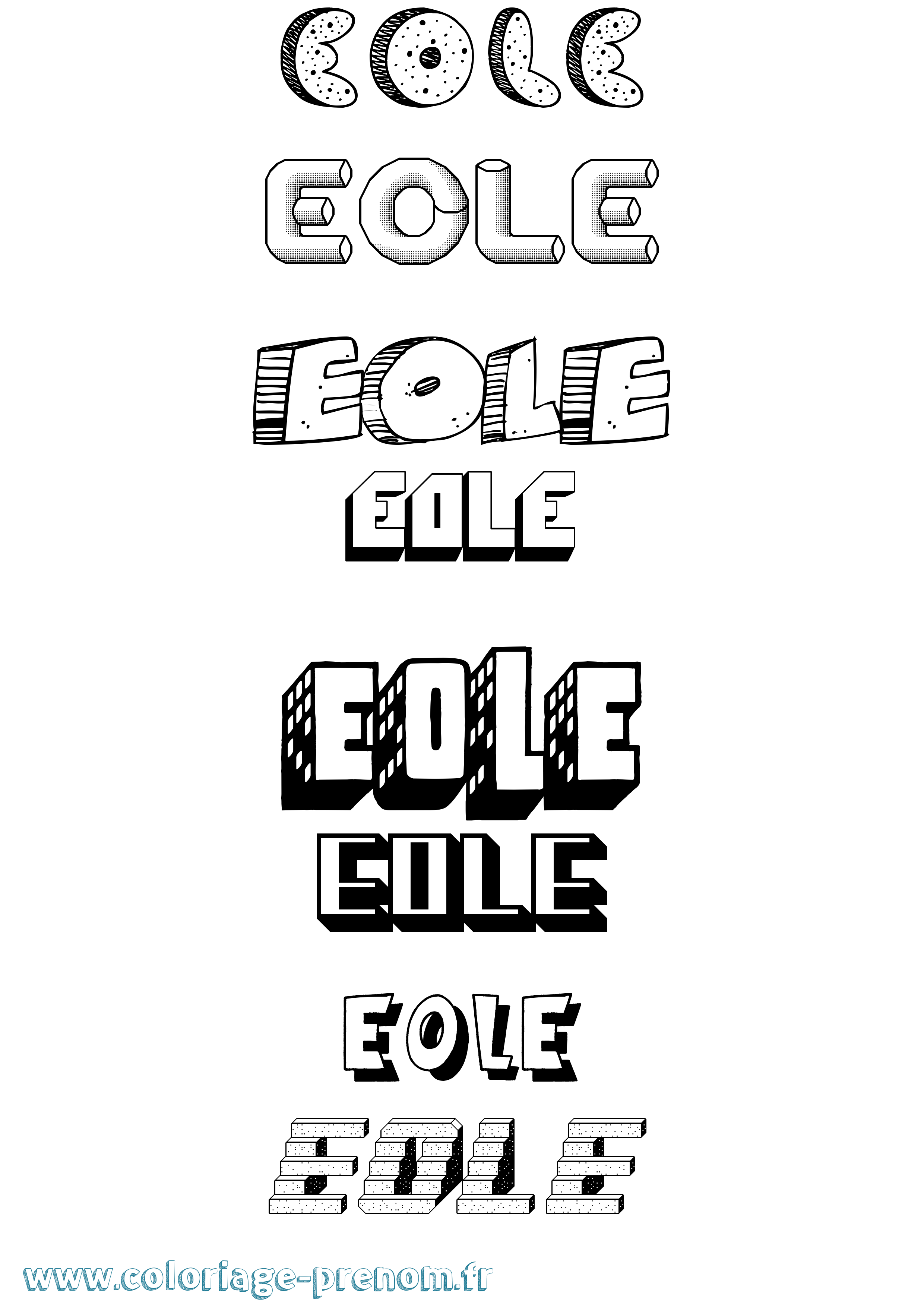 Coloriage Eole Effet 3D Coloriage prénom Eole Effet 3D