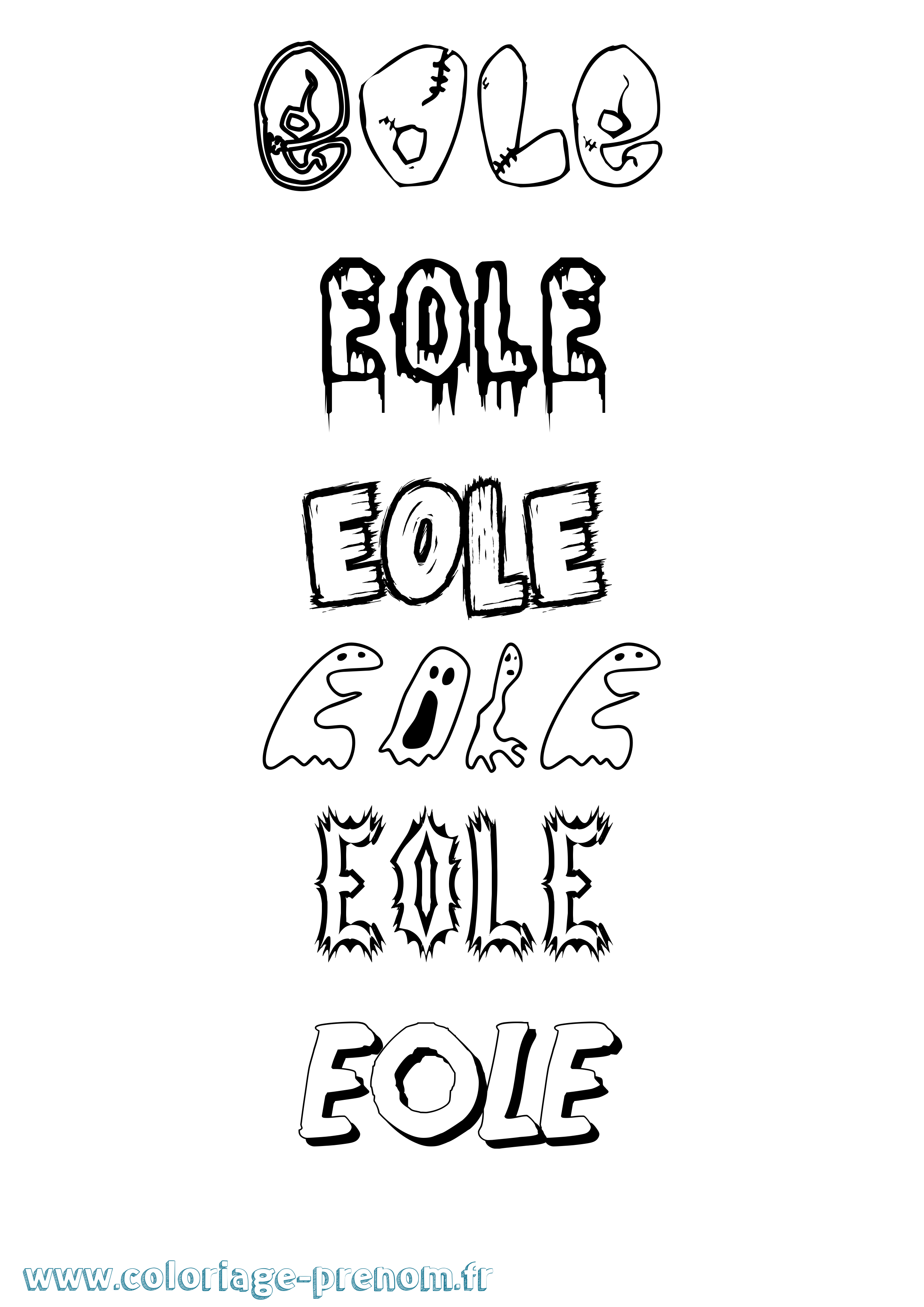 Coloriage Eole Frisson Coloriage prénom Eole Frisson