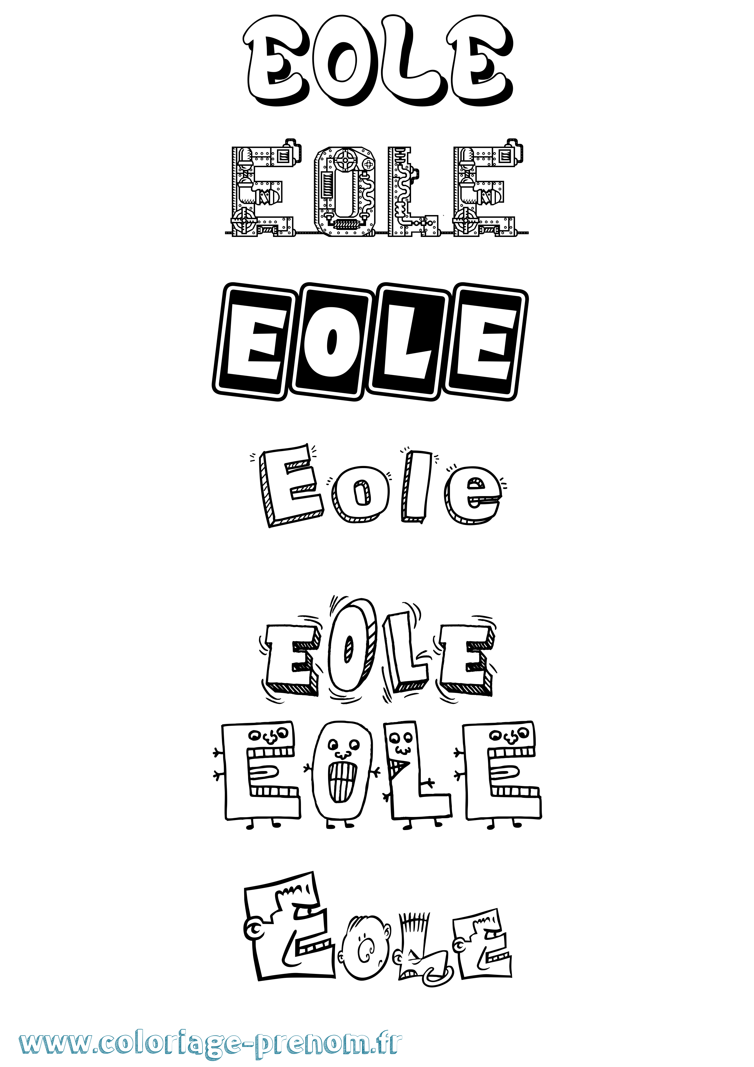 Coloriage Eole Fun Coloriage prénom Eole Fun