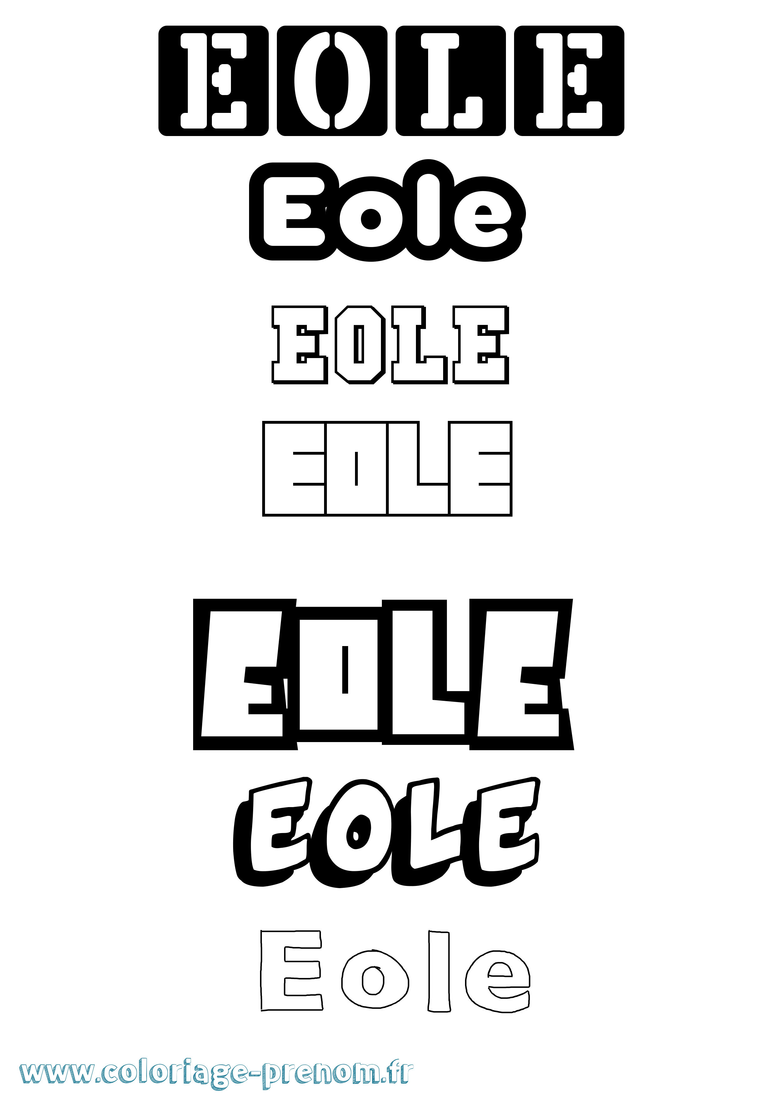 Coloriage Eole Simple Coloriage prénom Eole Simple