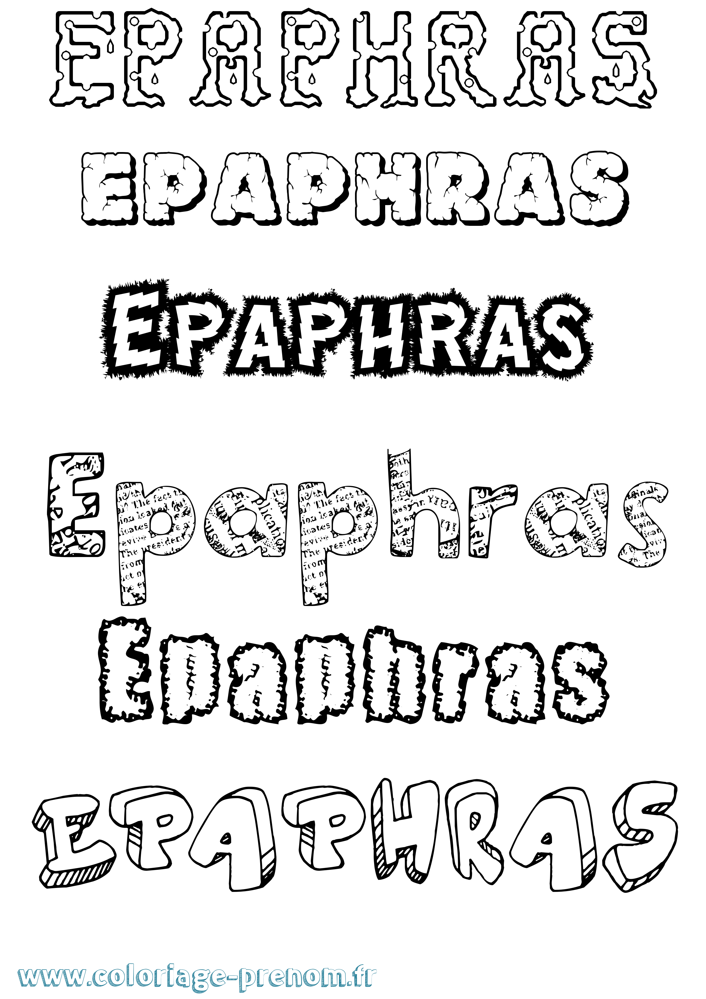 Coloriage Epaphras Destructuré Coloriage prénom Epaphras Destructuré