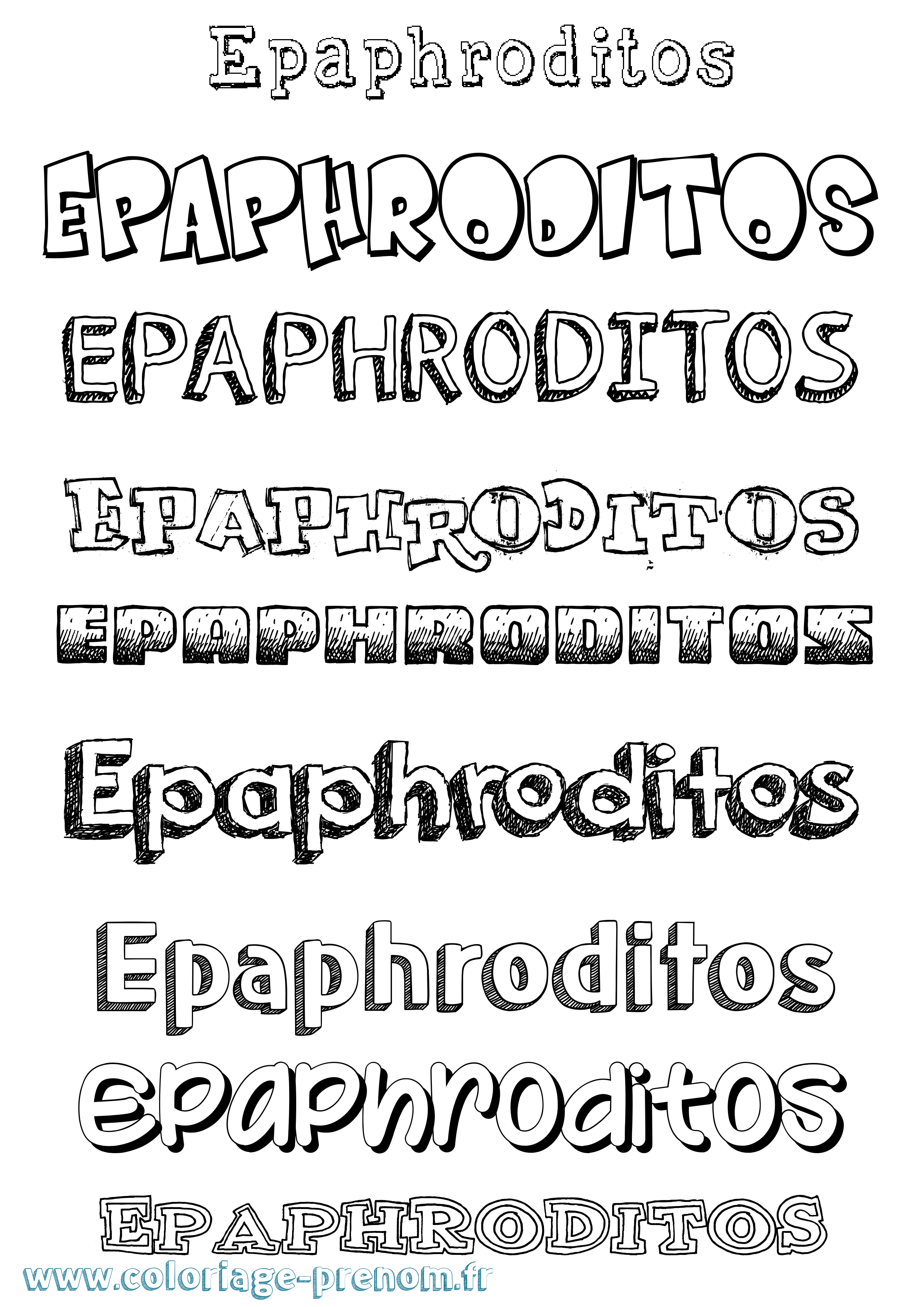 Coloriage Epaphroditos Dessiné Coloriage prénom Epaphroditos Dessiné