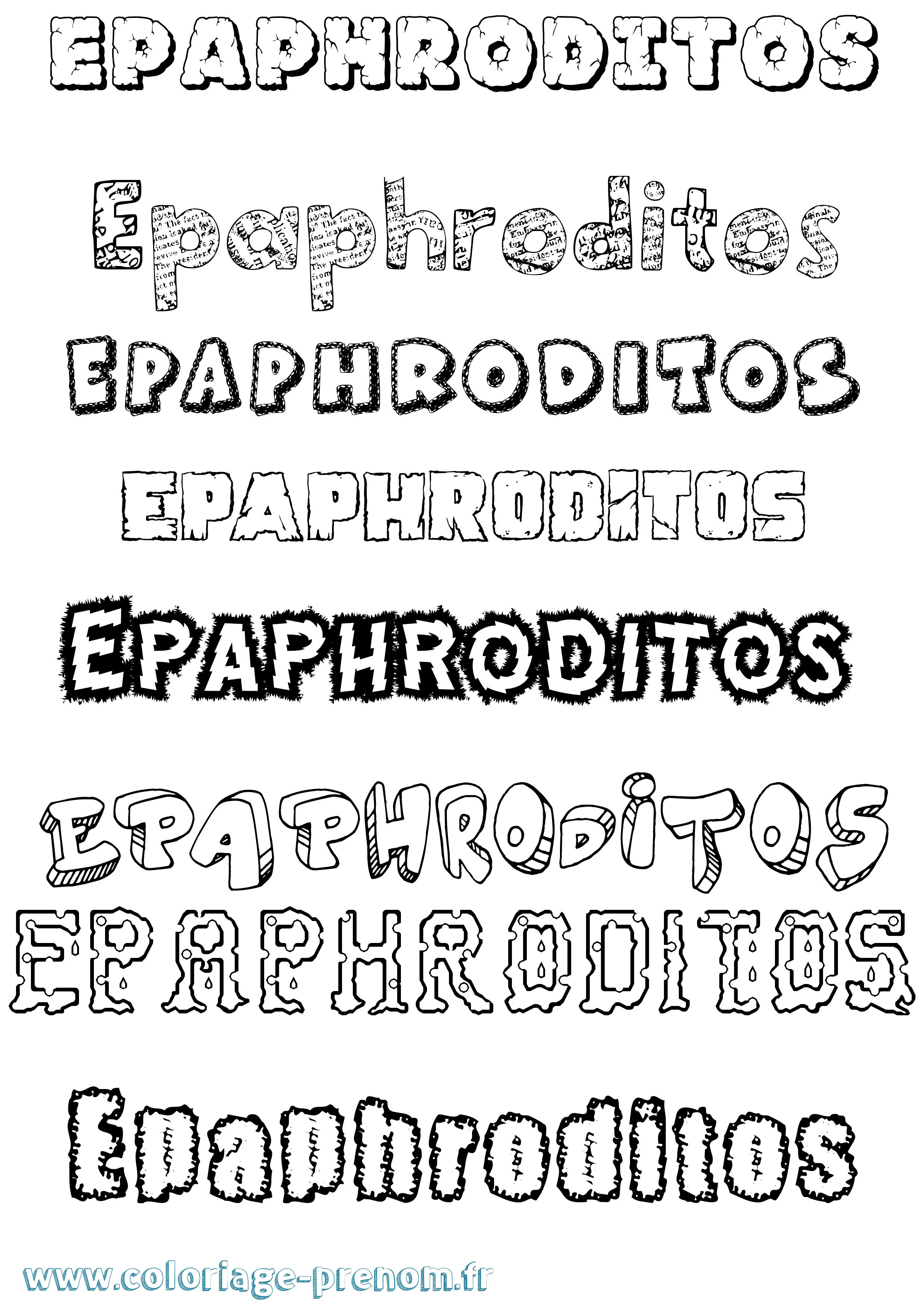 Coloriage Epaphroditos Destructuré Coloriage prénom Epaphroditos Destructuré
