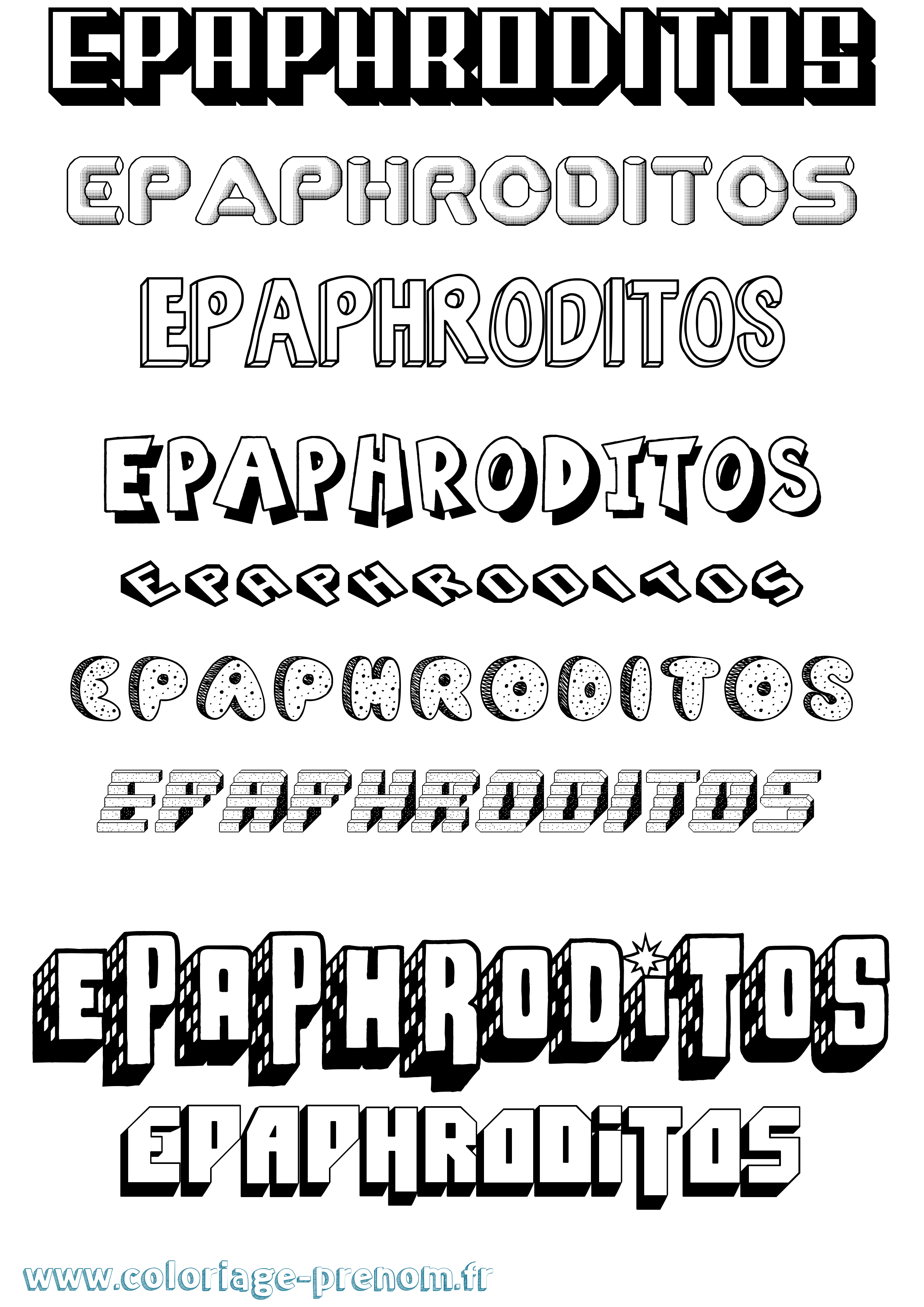 Coloriage Epaphroditos Effet 3D Coloriage prénom Epaphroditos Effet 3D