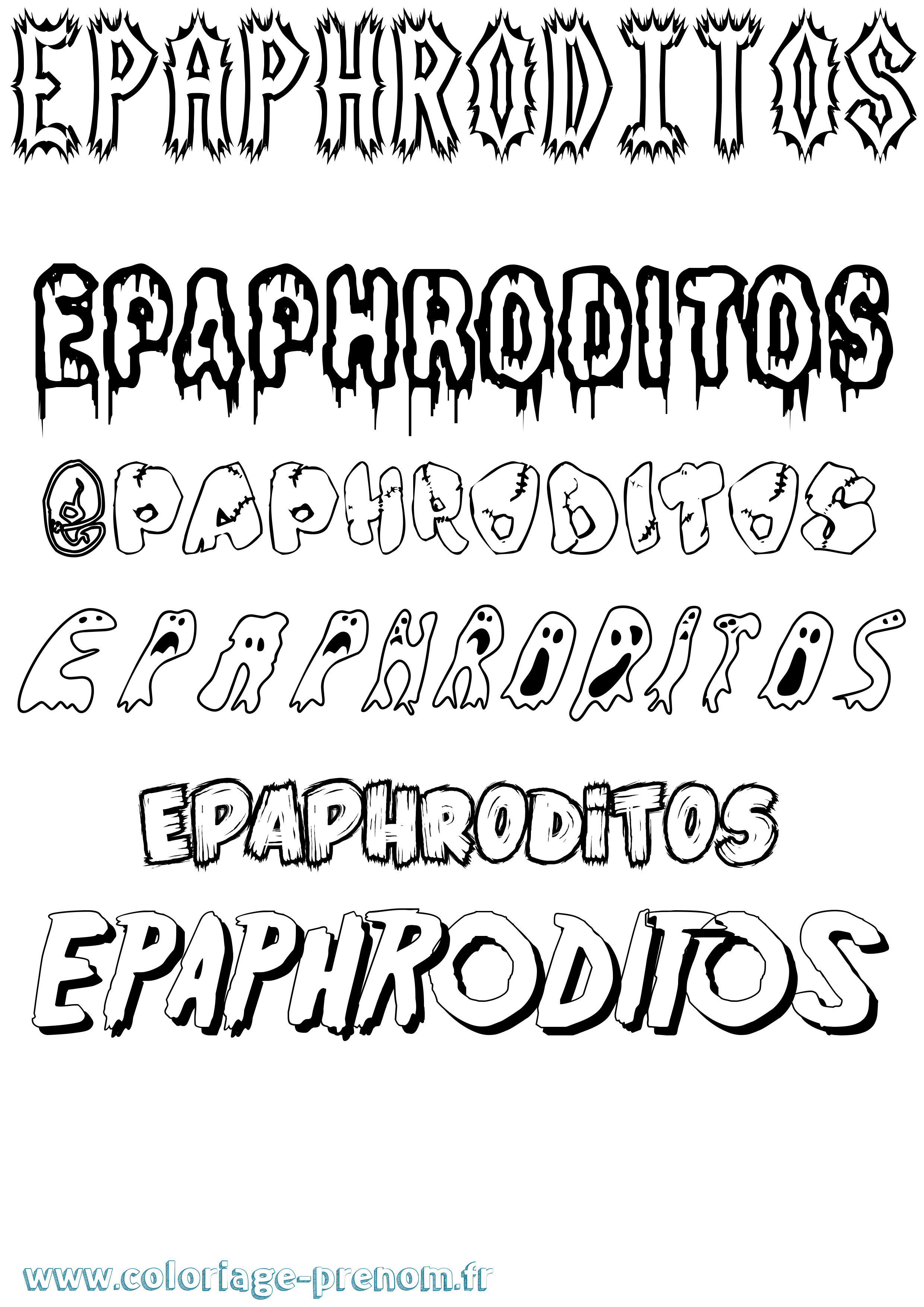 Coloriage Epaphroditos Frisson Coloriage prénom Epaphroditos Frisson