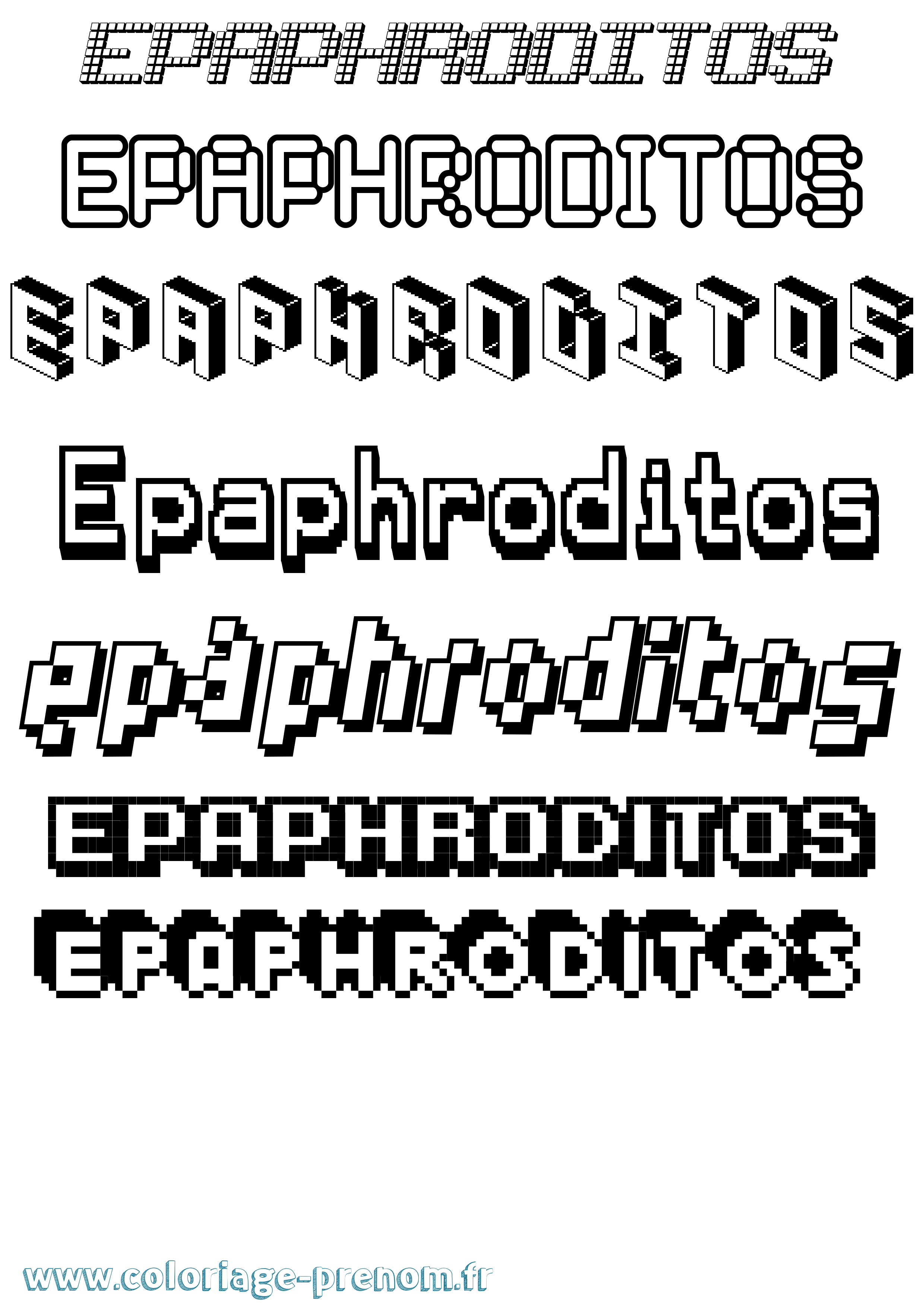 Coloriage Epaphroditos Pixel Coloriage prénom Epaphroditos Pixel