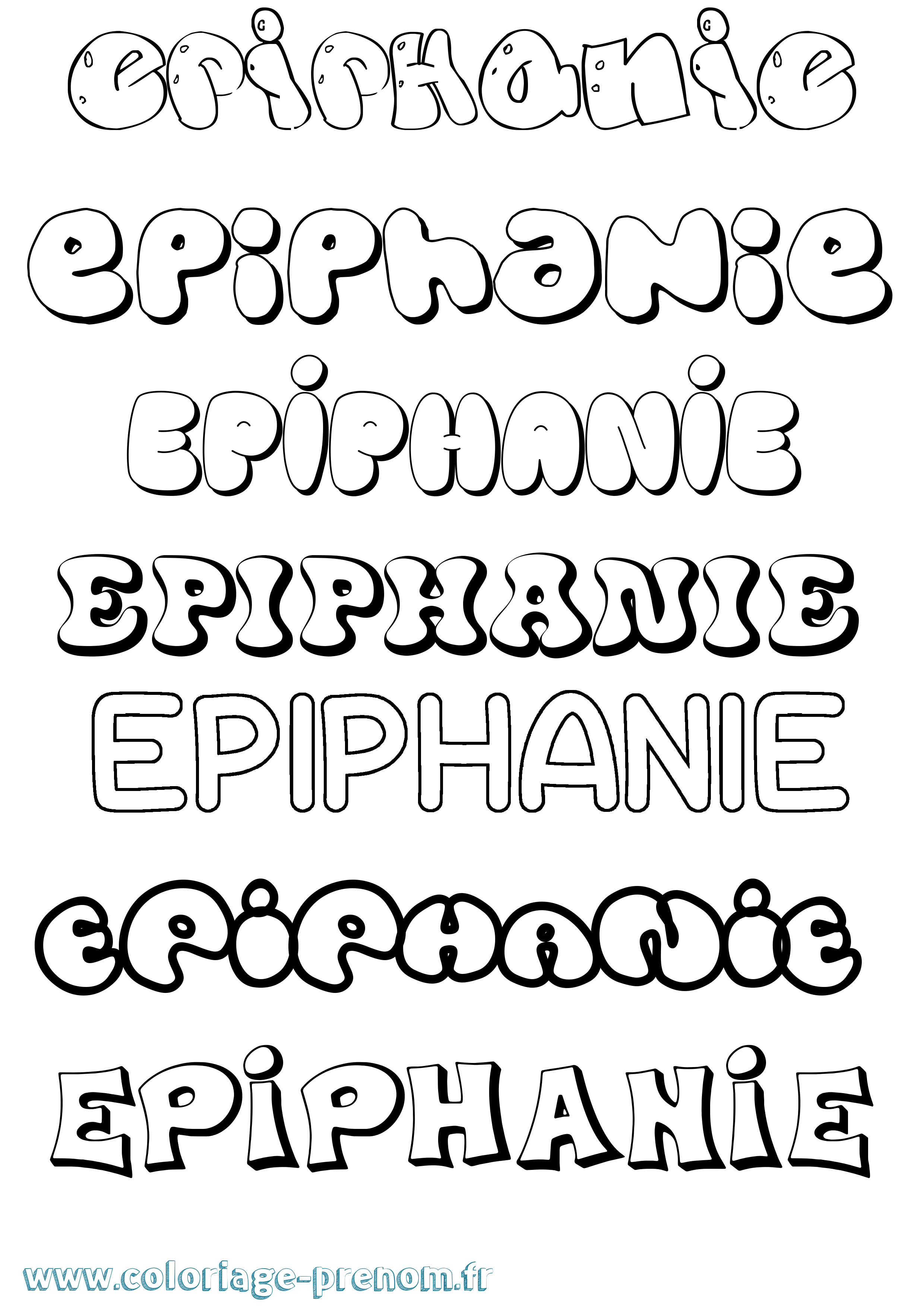 Coloriage Epiphanie Bubble Coloriage prénom Epiphanie Bubble