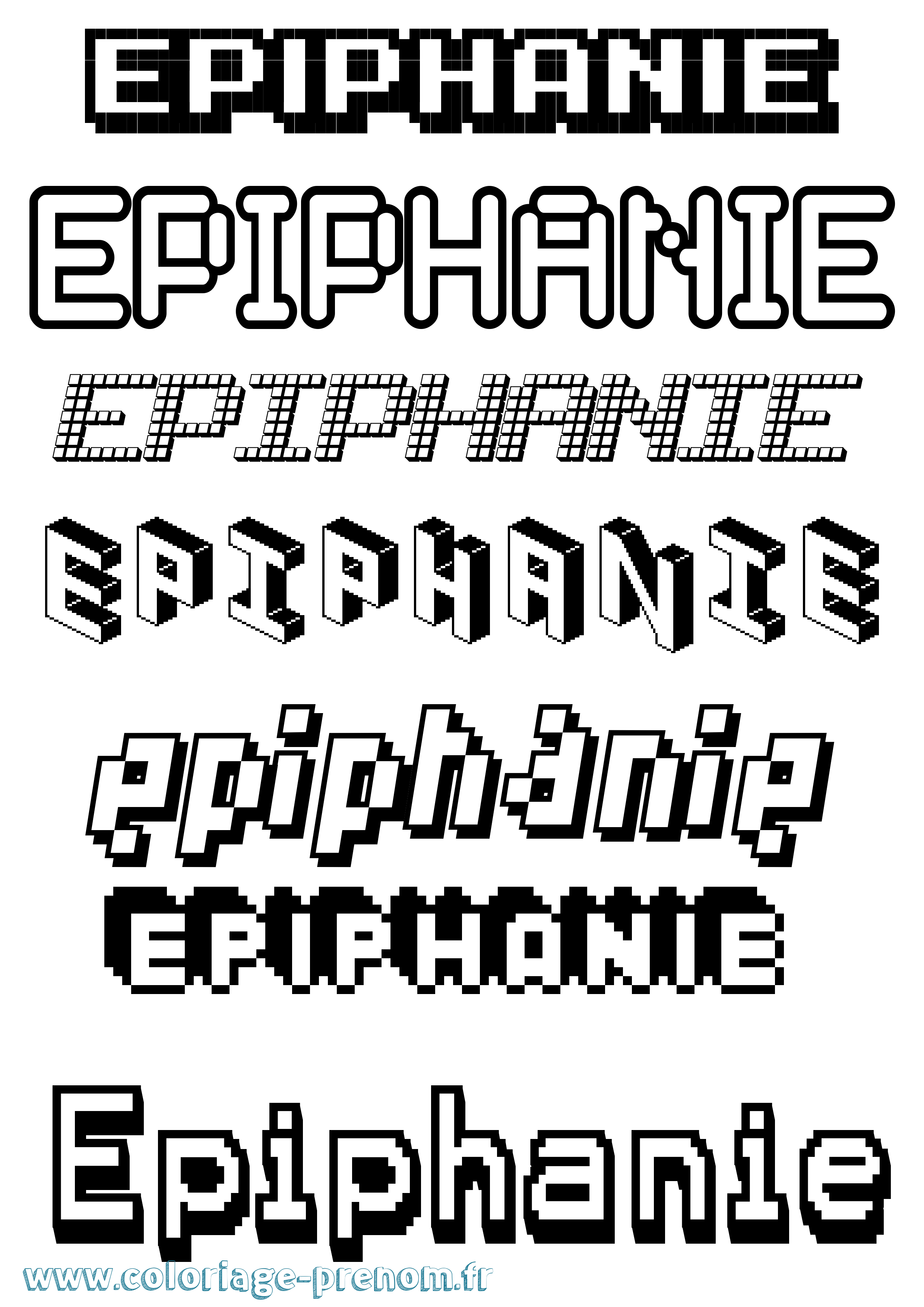 Coloriage Epiphanie Pixel Coloriage prénom Epiphanie Pixel