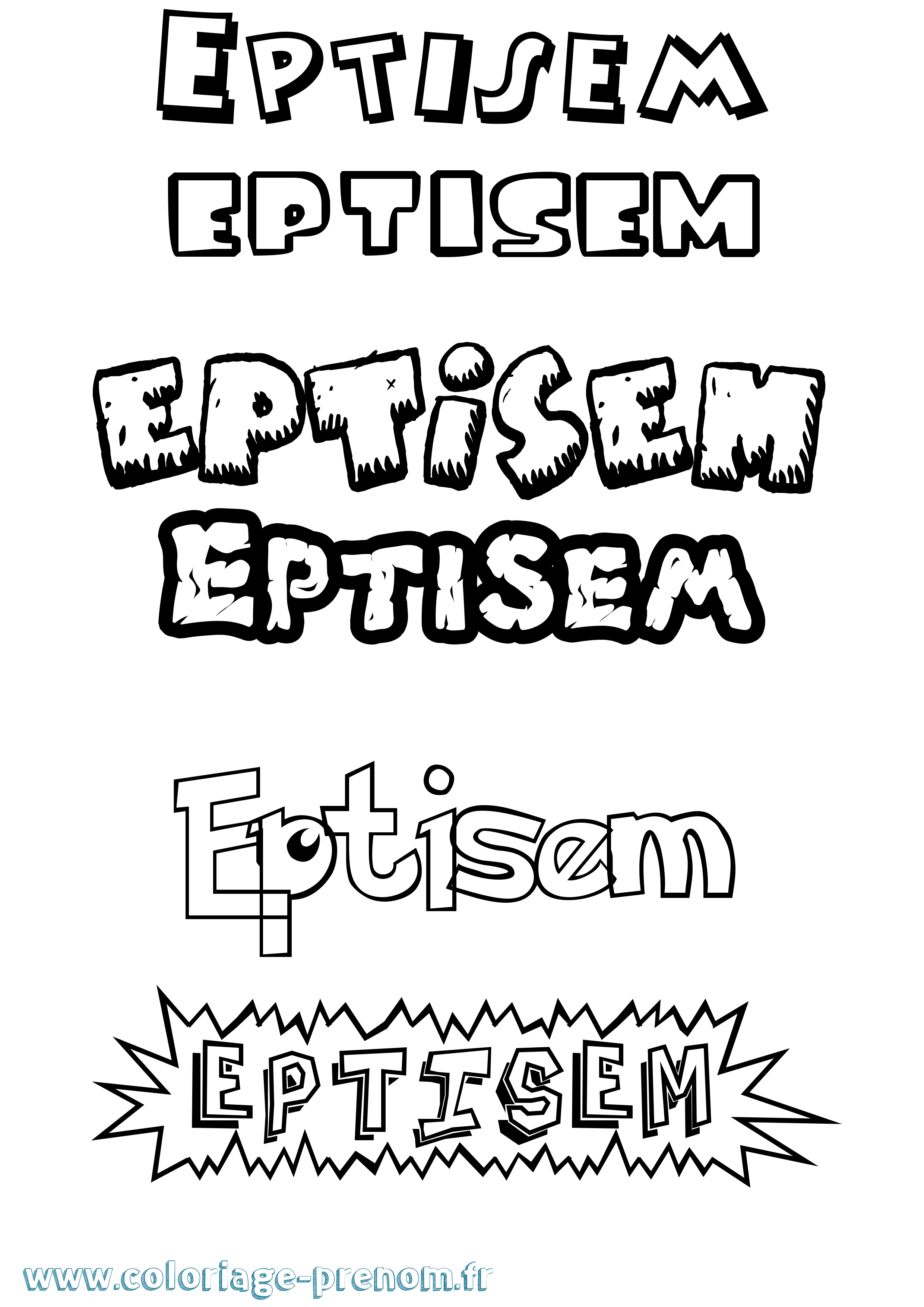 Coloriage Eptisem Dessin Animé Coloriage prénom Eptisem Dessin Animé