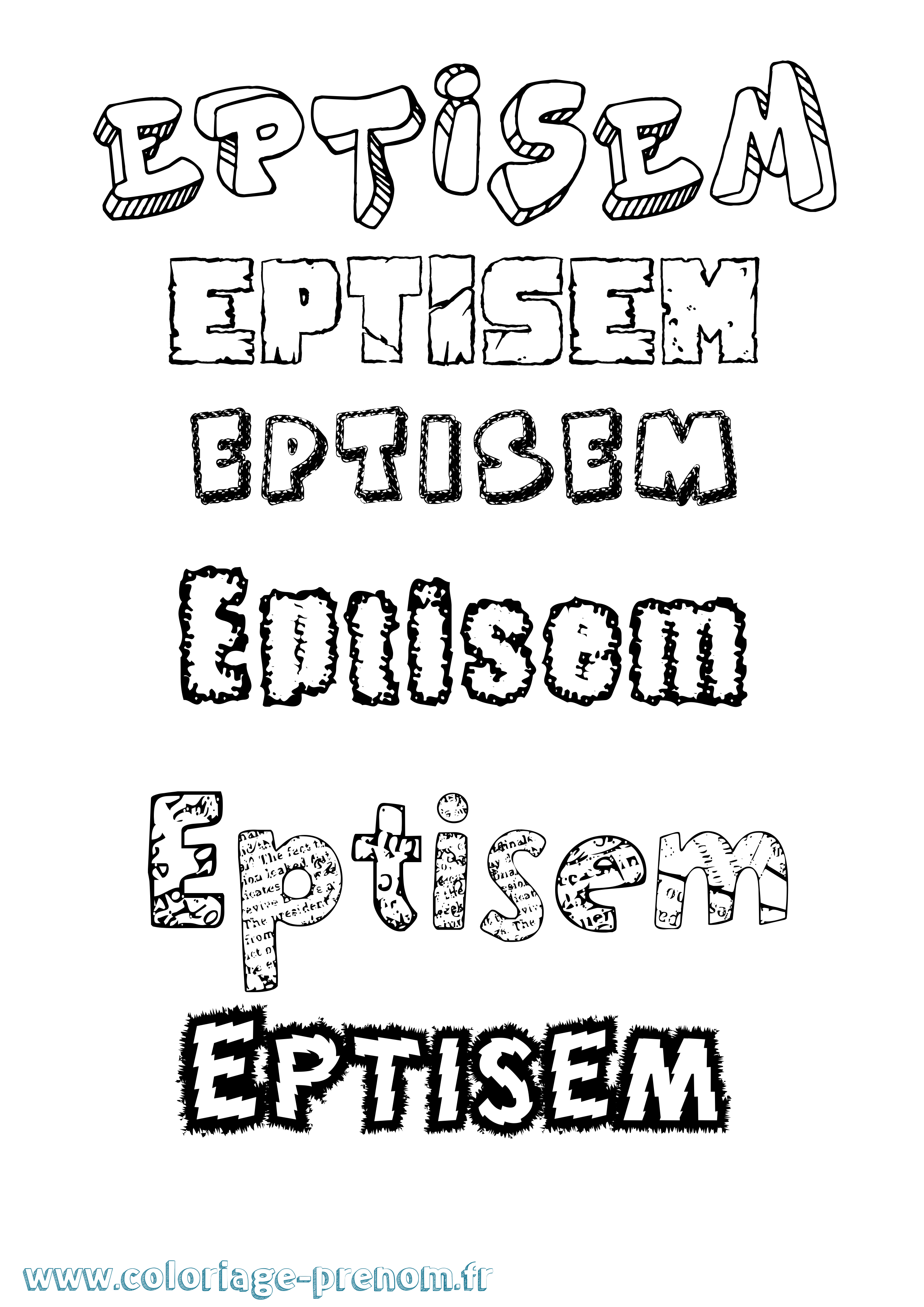 Coloriage Eptisem Destructuré Coloriage prénom Eptisem Destructuré