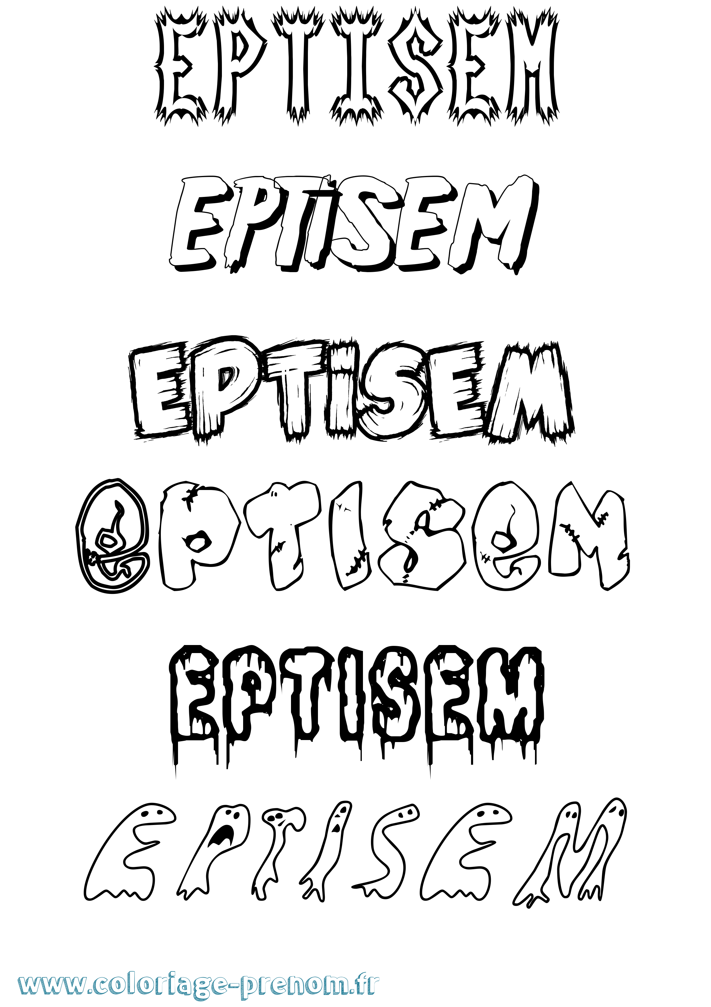 Coloriage Eptisem Frisson Coloriage prénom Eptisem Frisson