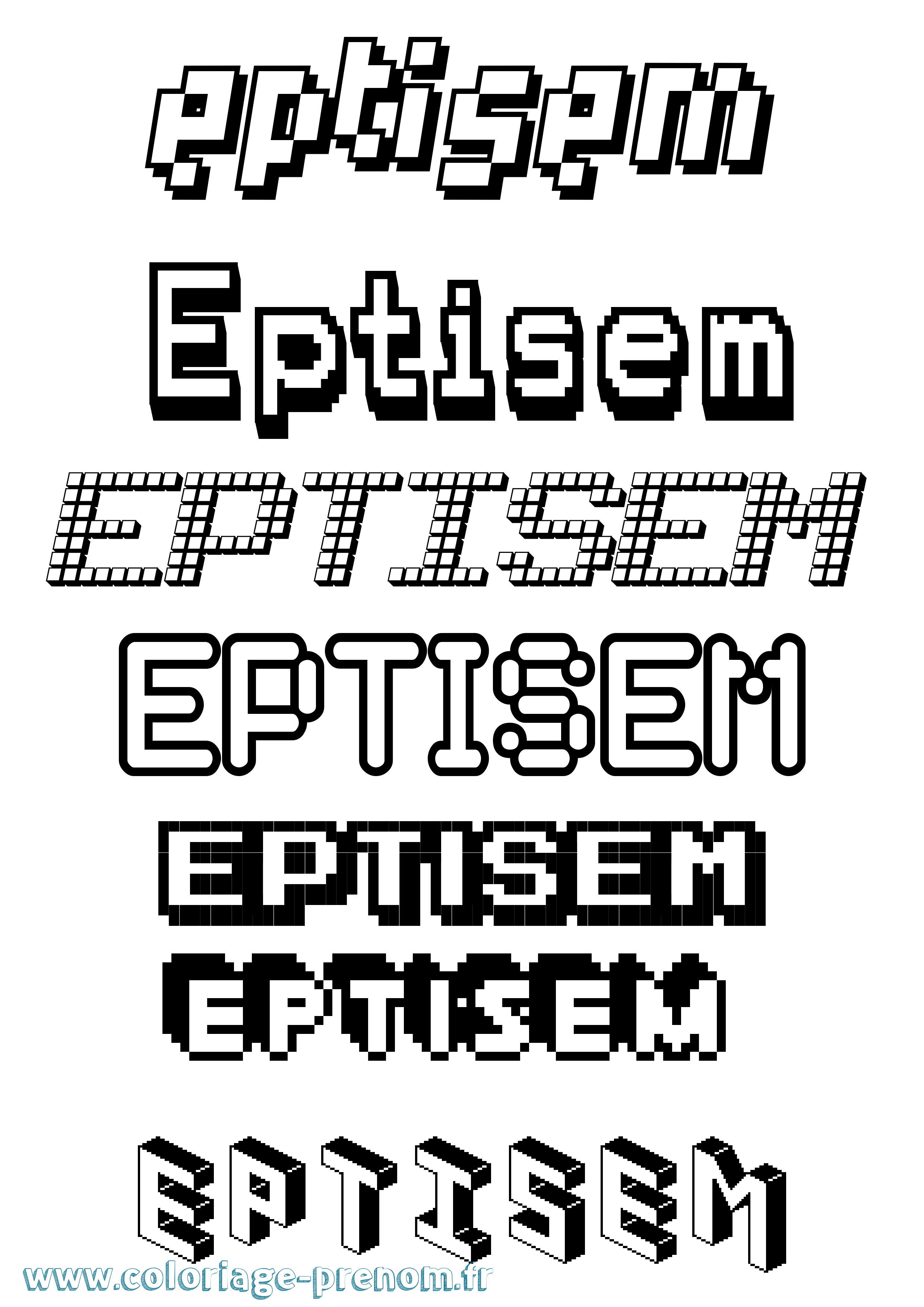 Coloriage Eptisem Pixel Coloriage prénom Eptisem Pixel