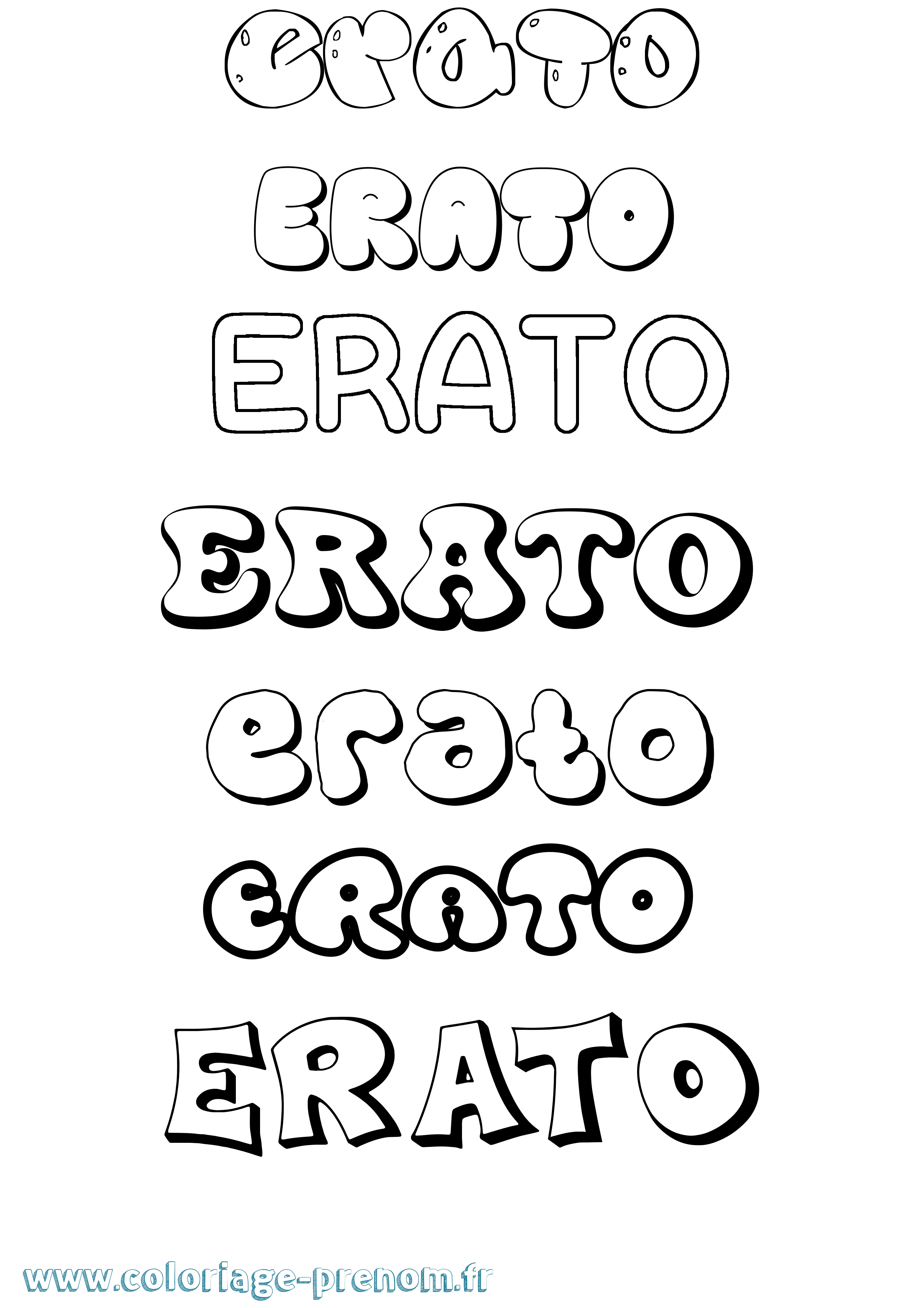 Coloriage Erato Bubble Coloriage prénom Erato Bubble