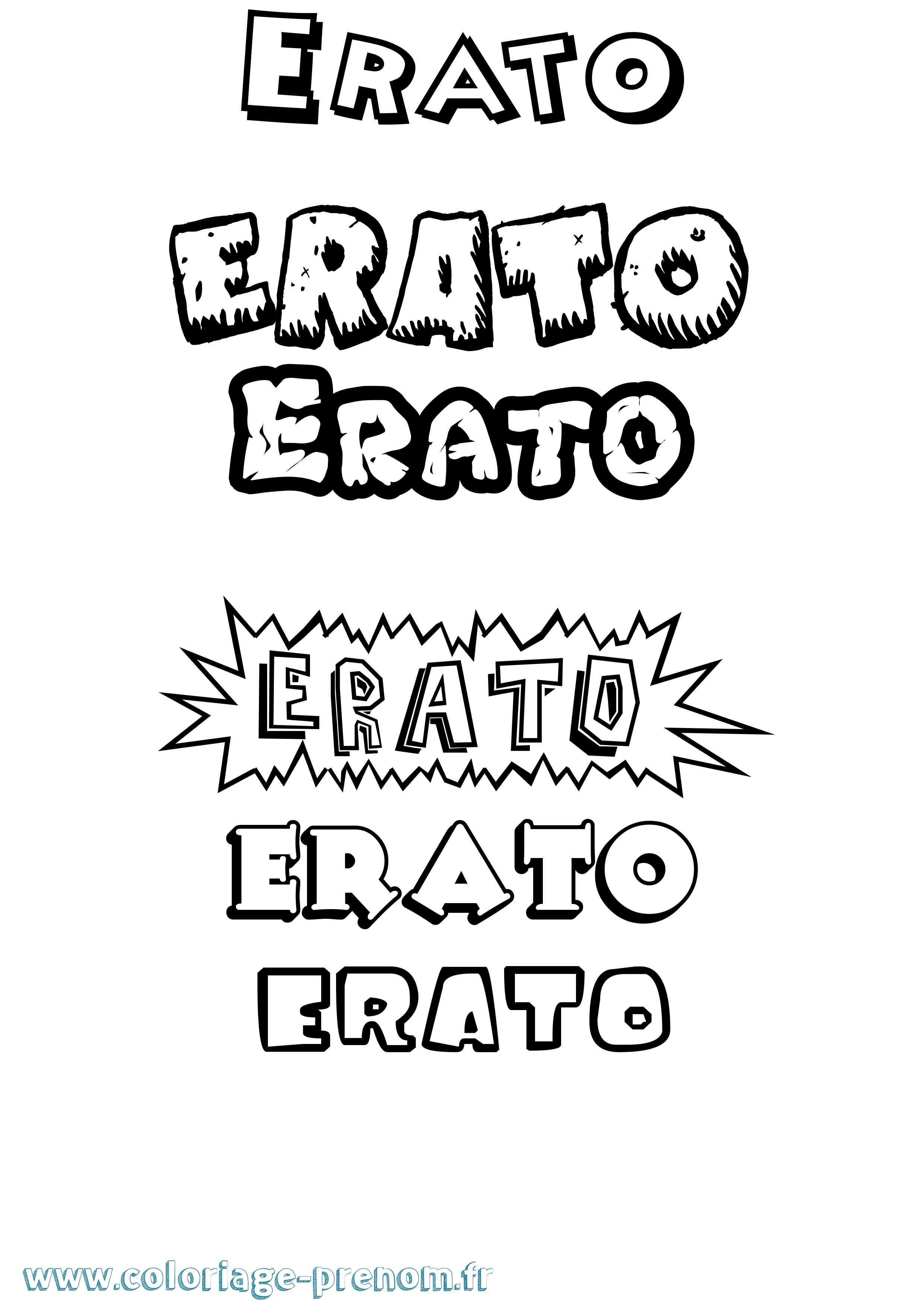 Coloriage Erato Dessin Animé Coloriage prénom Erato Dessin Animé