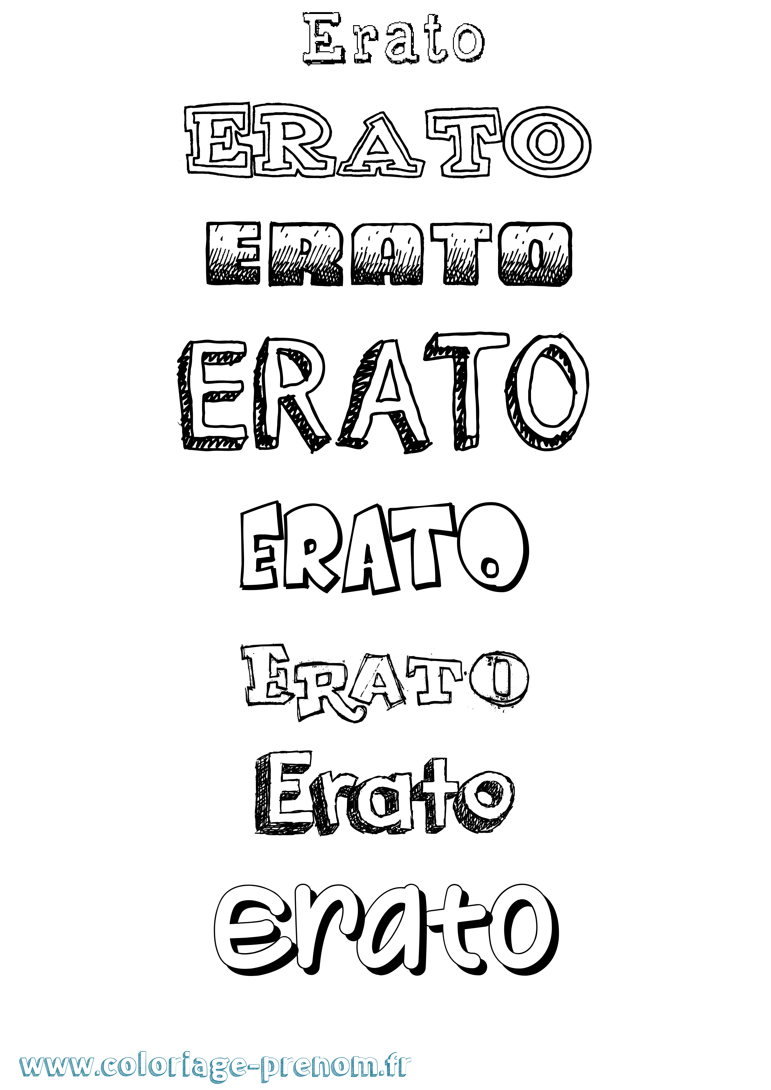 Coloriage Erato Dessiné Coloriage prénom Erato Dessiné