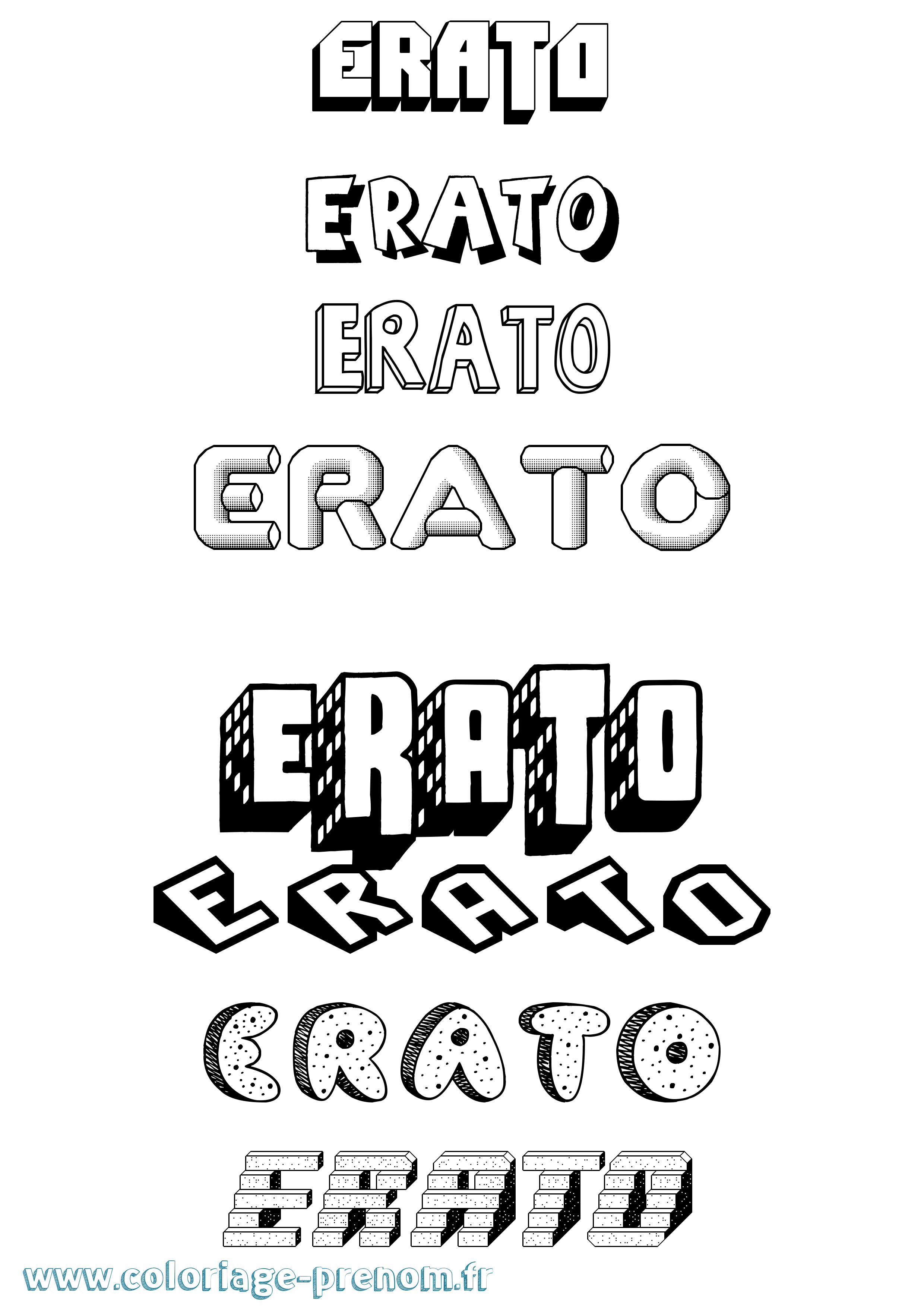Coloriage Erato Effet 3D Coloriage prénom Erato Effet 3D