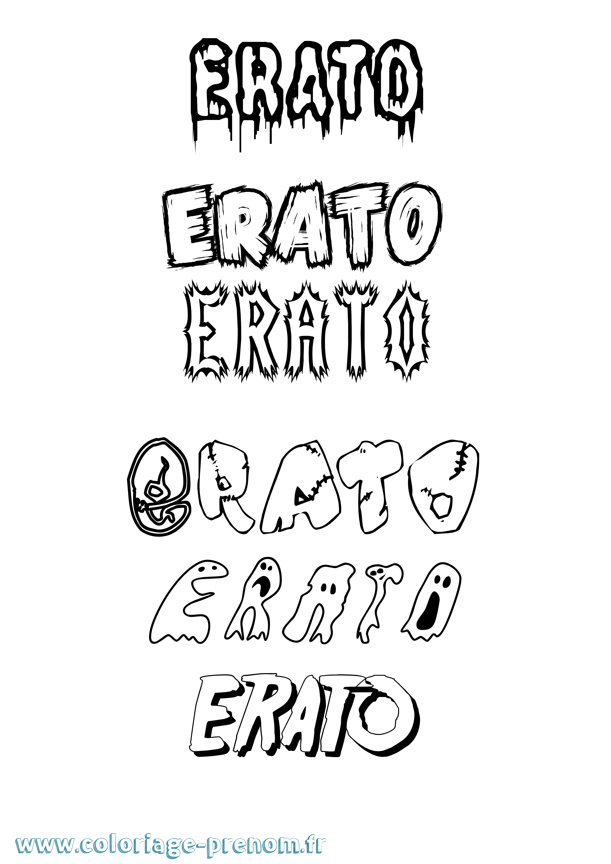 Coloriage Erato Frisson Coloriage prénom Erato Frisson