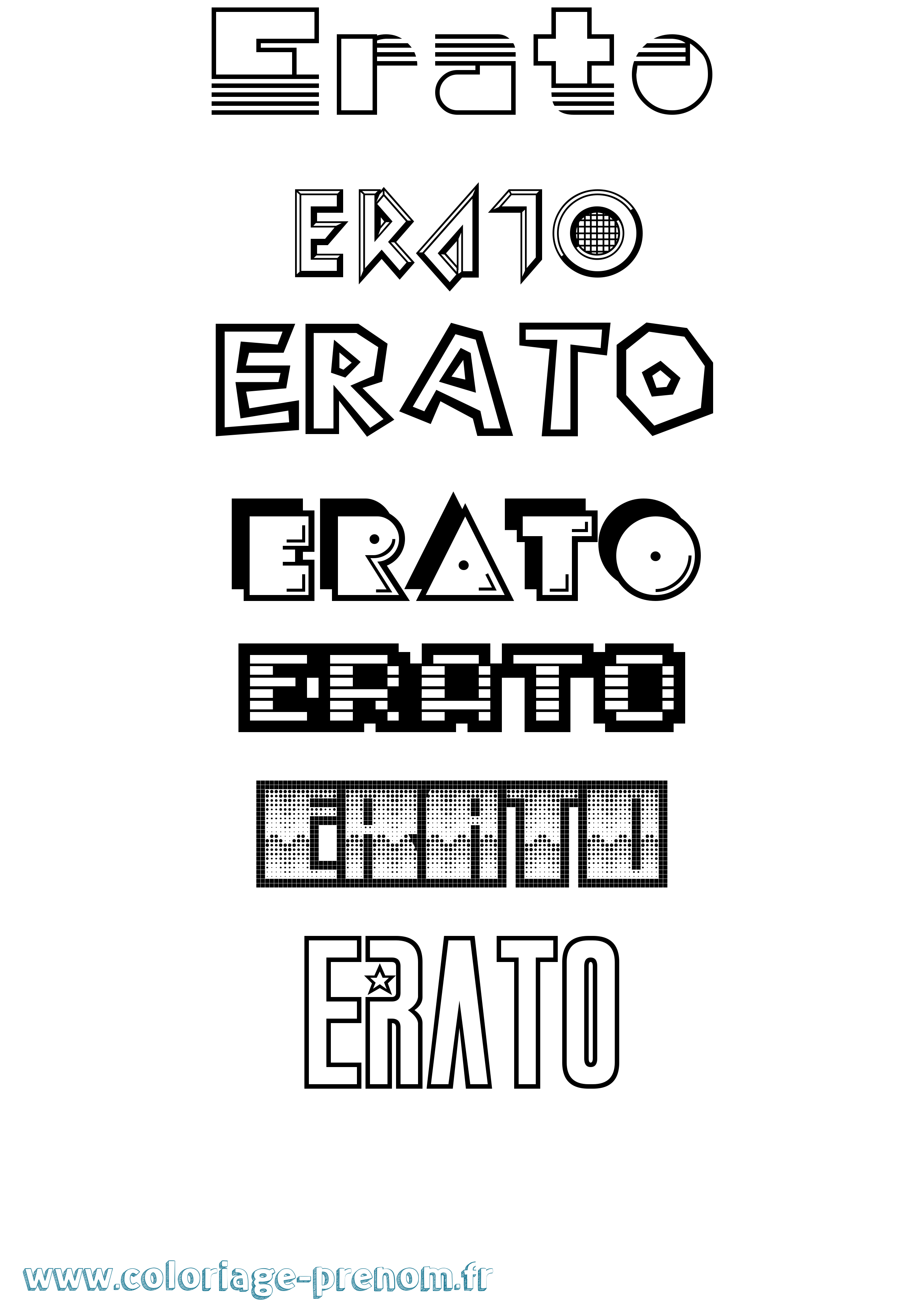 Coloriage Erato Jeux Vidéos Coloriage prénom Erato Jeux Vidéos