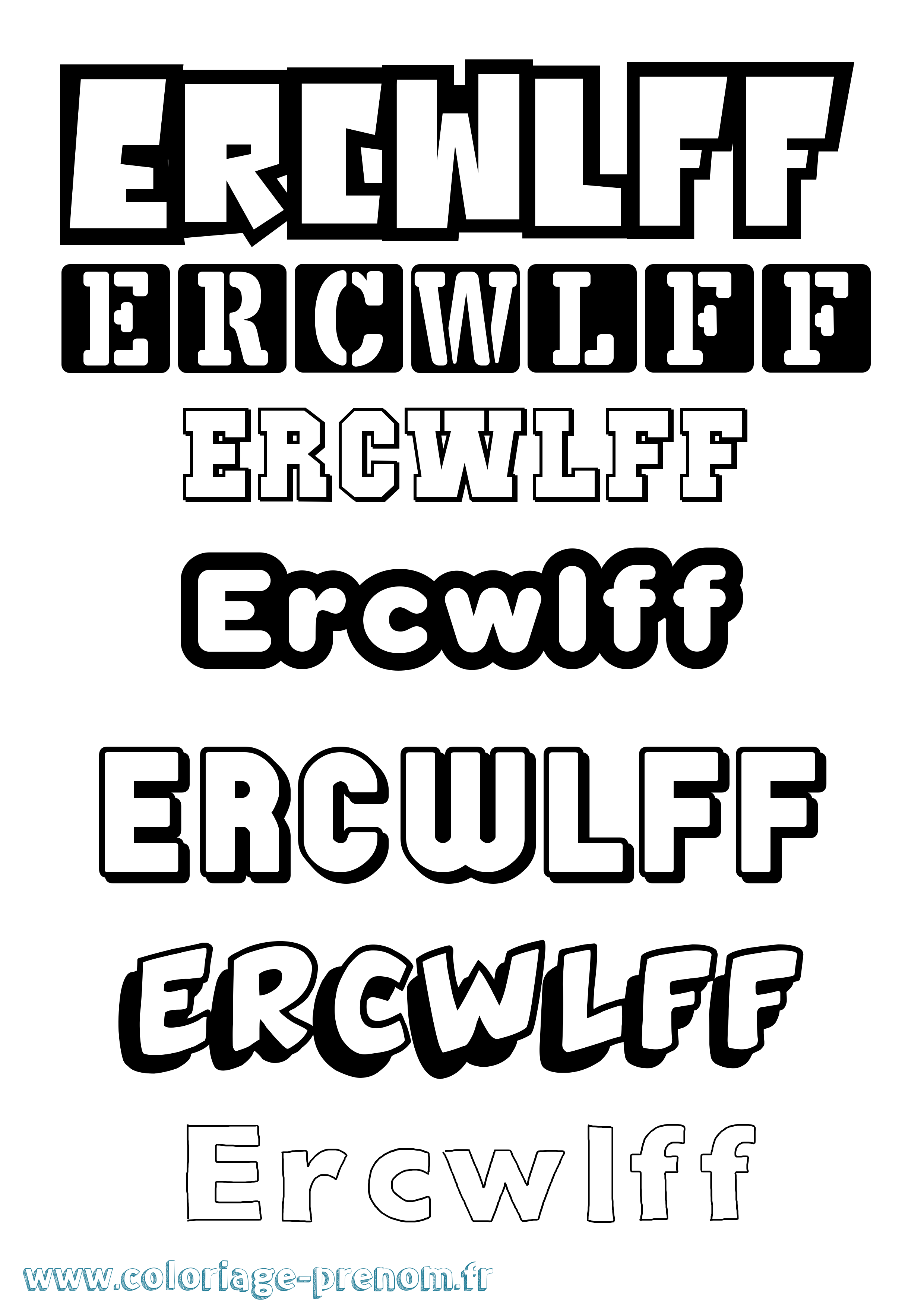 Coloriage Ercwlff Simple Coloriage prénom Ercwlff Simple