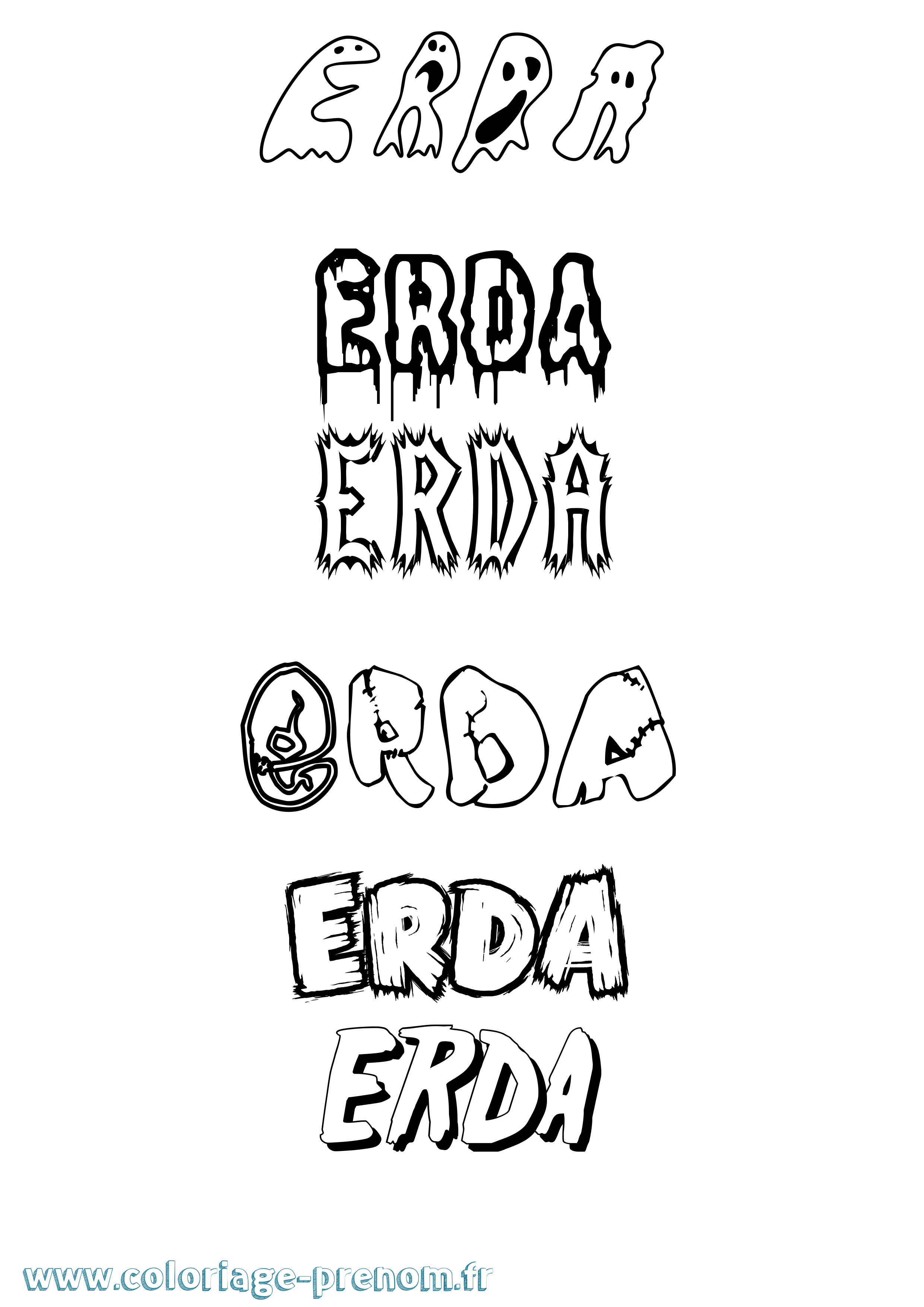 Coloriage Erda Frisson Coloriage prénom Erda Frisson