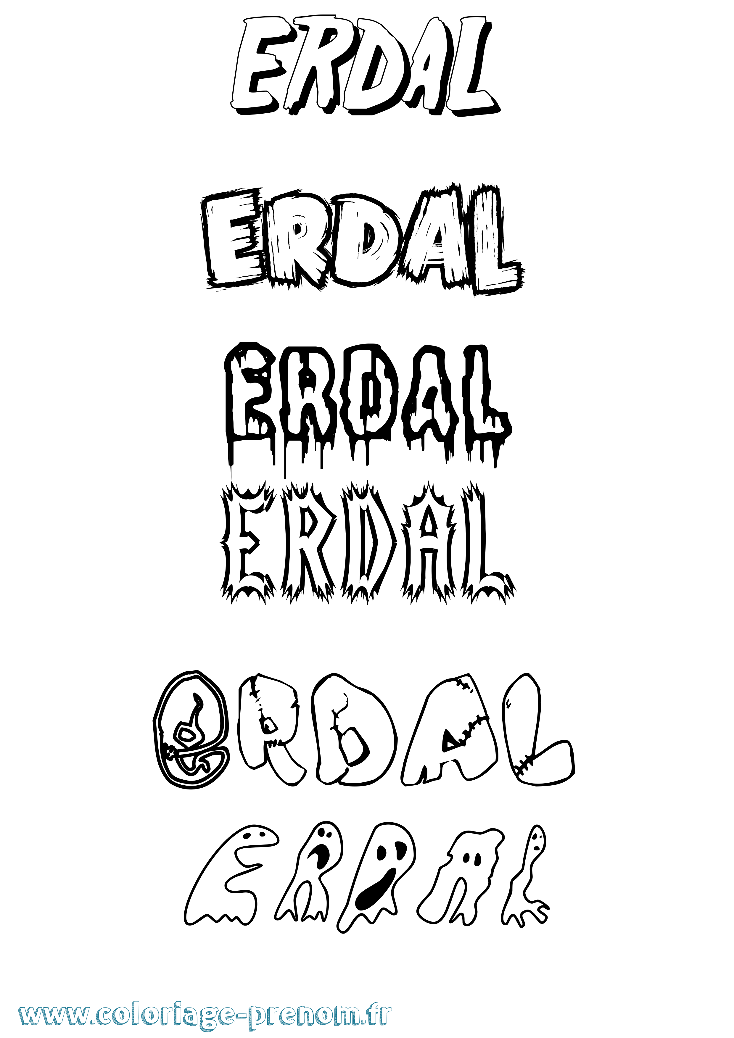 Coloriage Erdal Frisson Coloriage prénom Erdal Frisson