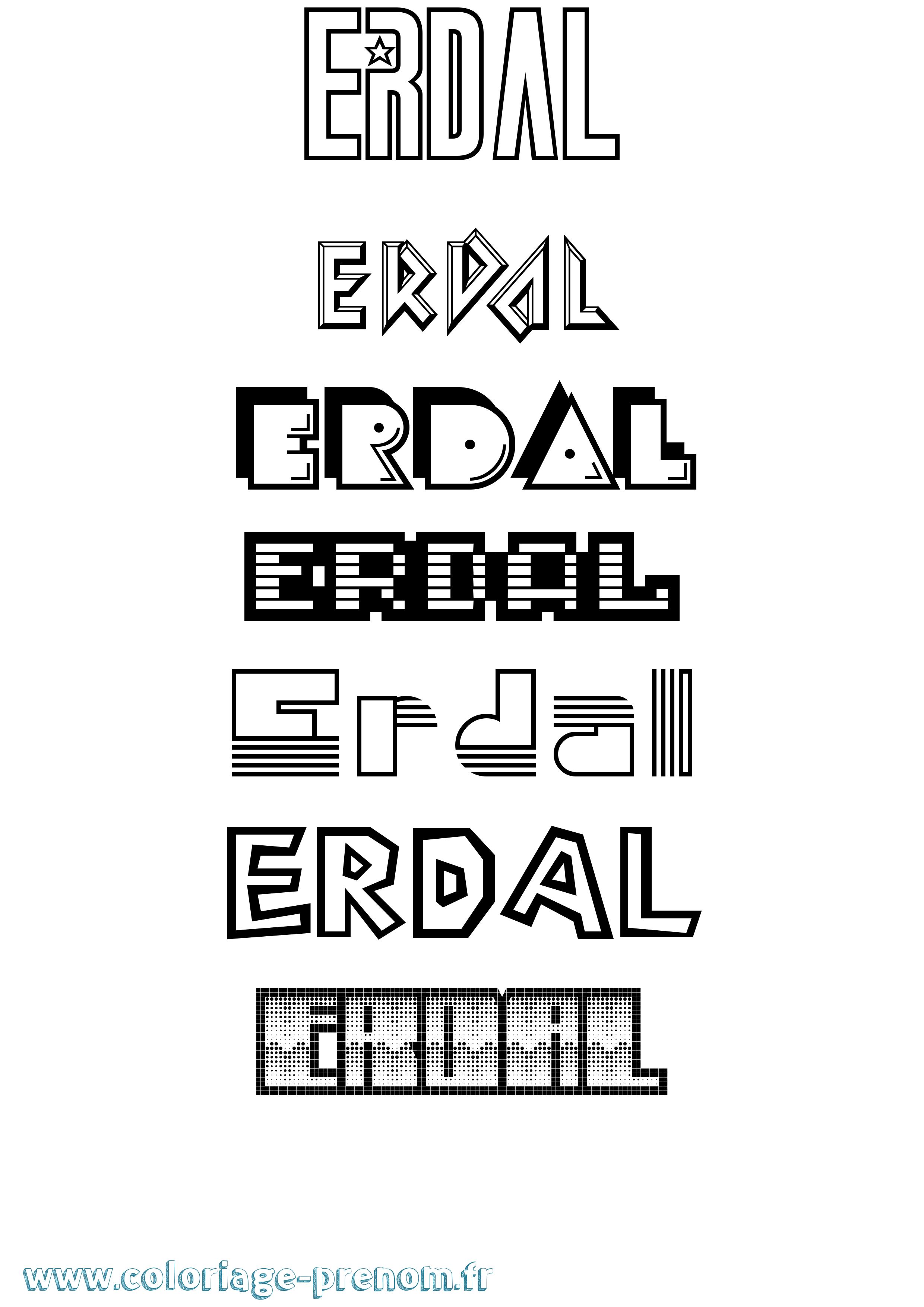 Coloriage Erdal Jeux Vidéos Coloriage prénom Erdal Jeux Vidéos